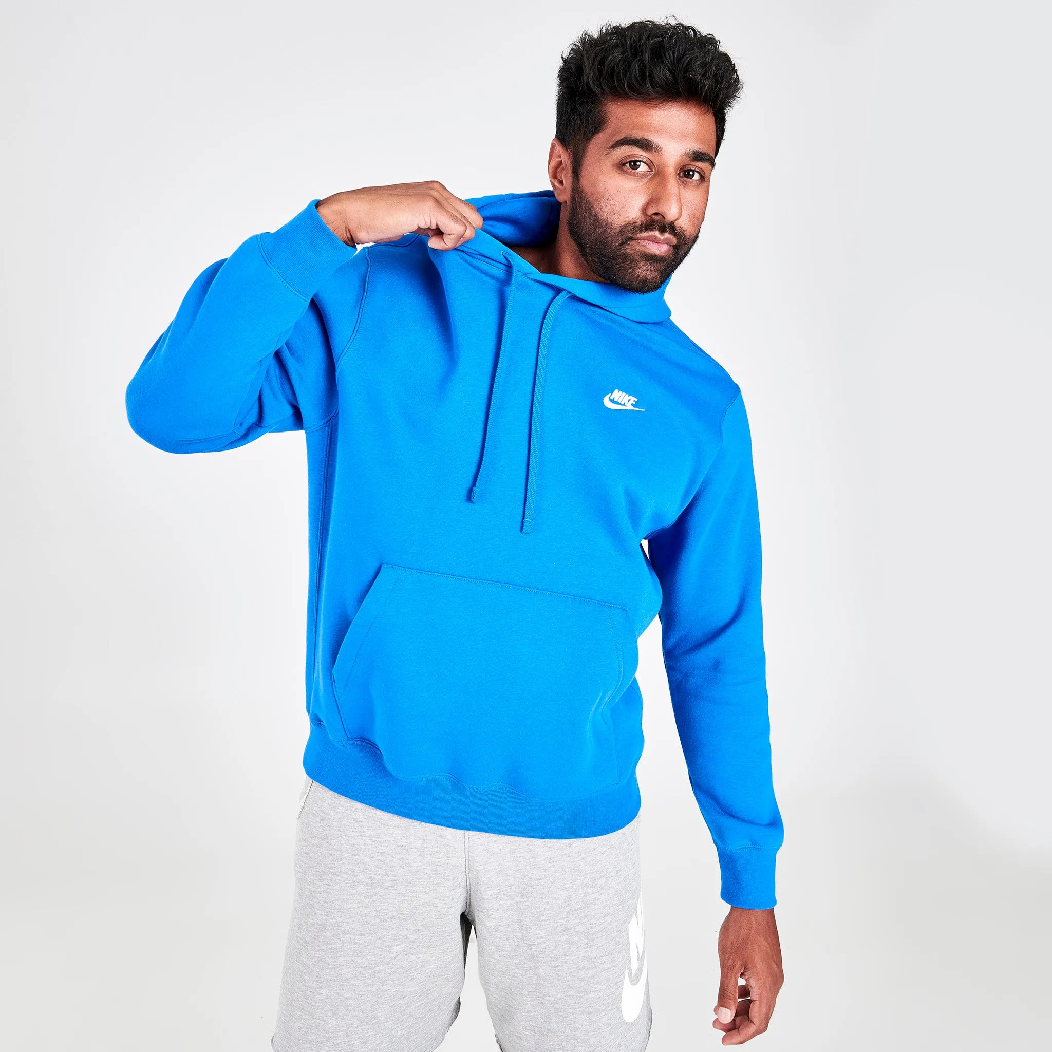 Nike Sportswear Club Fleece Pullover Hoodie Signal Blue / Signal Blue - White sold by JD Sports product image thumbnail 4