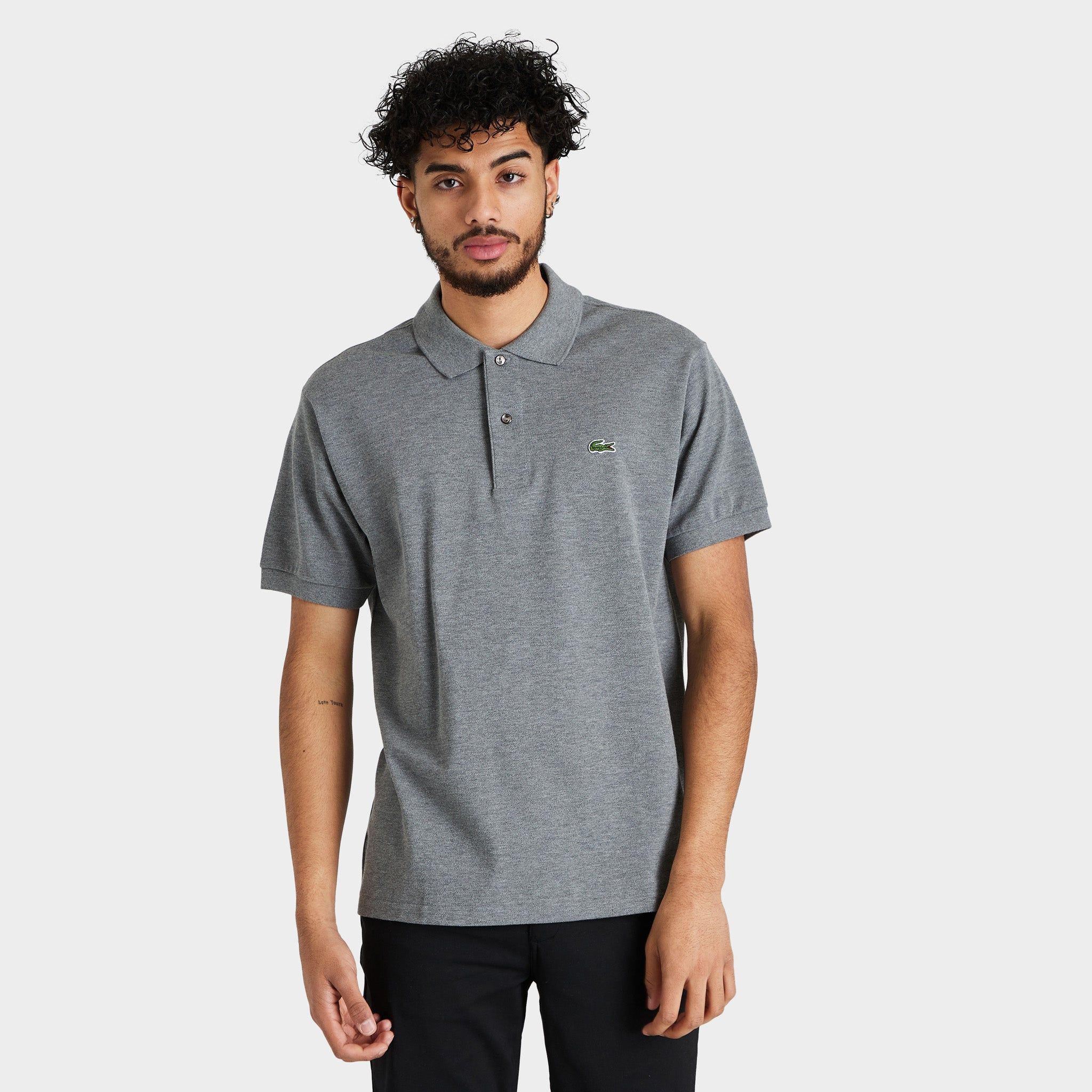 Lacoste Marl Knit Polo Shirt / Heather Lead sold by JD Sports