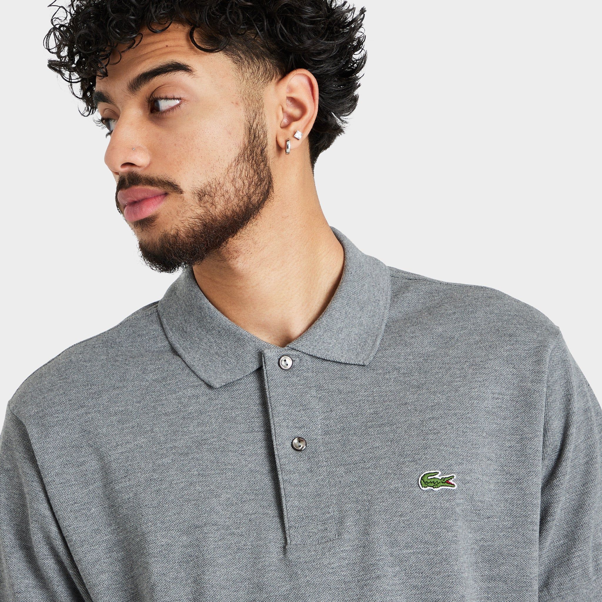 Lacoste Marl Knit Polo Shirt / Heather Lead sold by JD Sports product image thumbnail 3