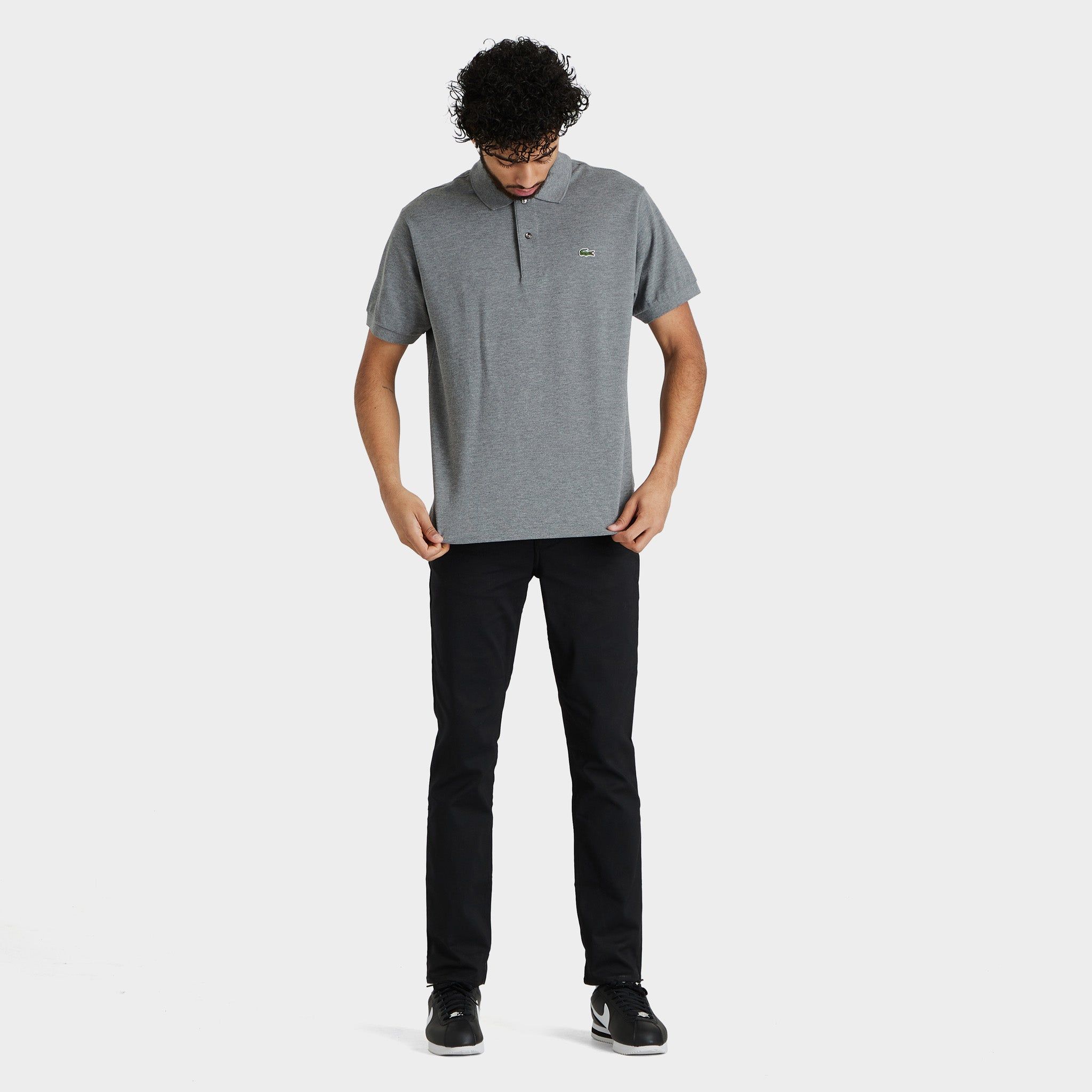 Lacoste Marl Knit Polo Shirt / Heather Lead sold by JD Sports product image thumbnail 5