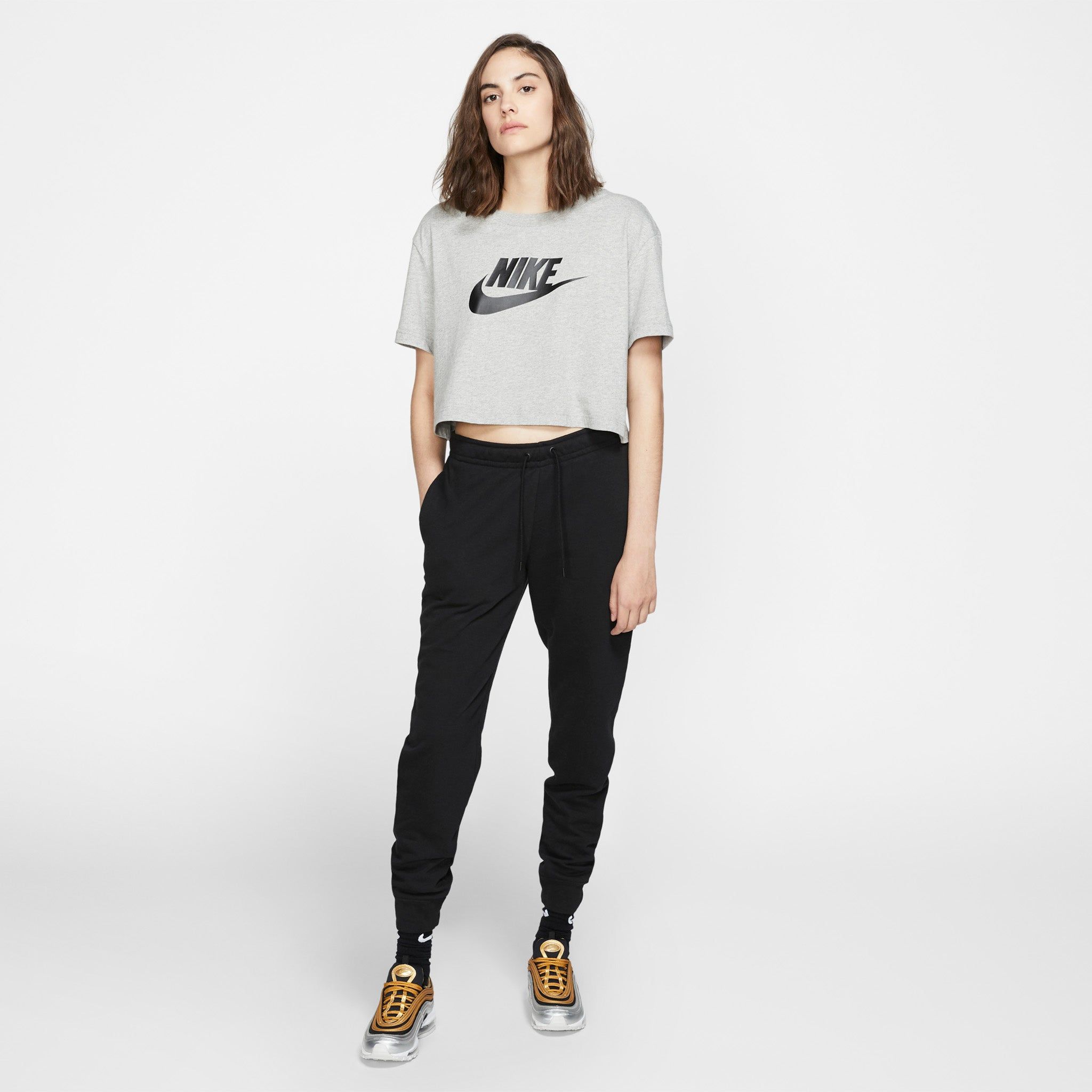 Nike Sportswear Women's Essential Fleece Pants Black / White sold by JD Sports product image thumbnail 5