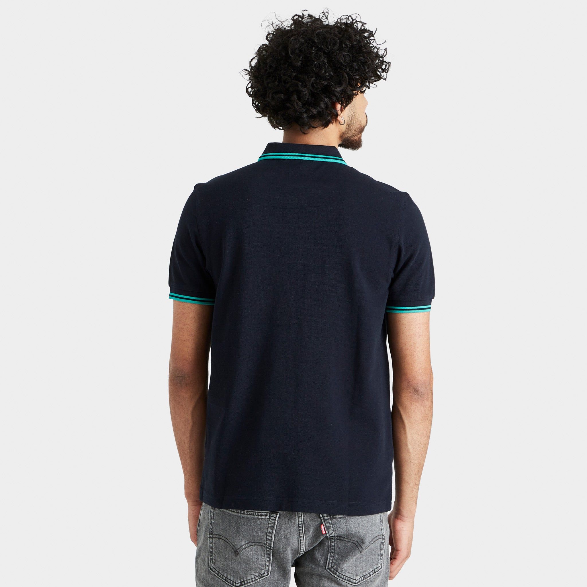 Fred Perry Twin Tipped Polo T-shirt Navy / Dark Mint - Dark Mint sold by JD Sports product image thumbnail 3