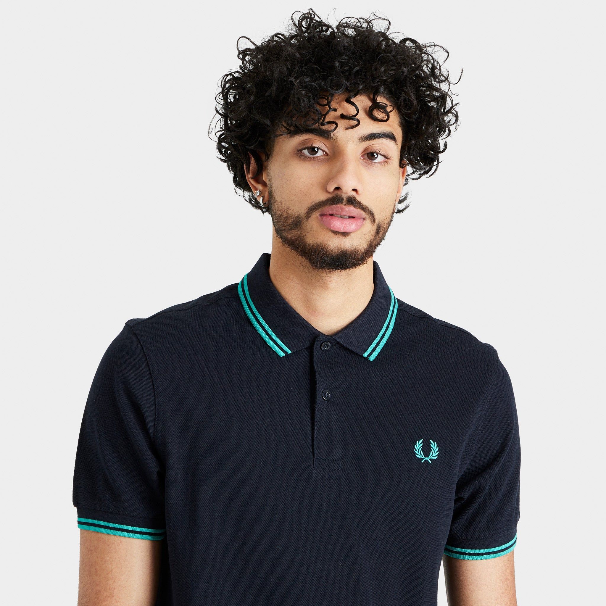 Fred Perry Twin Tipped Polo T-shirt Navy / Dark Mint - Dark Mint sold by JD Sports product image thumbnail 2
