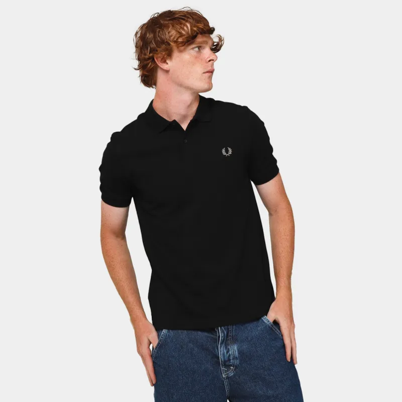 Fred Perry Plain Polo Shirt Black / Chrome made by Fred Perry