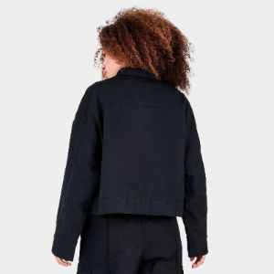 Nike Women's Sportswear Essential Woven Jacket Black / White sold by JD Sports