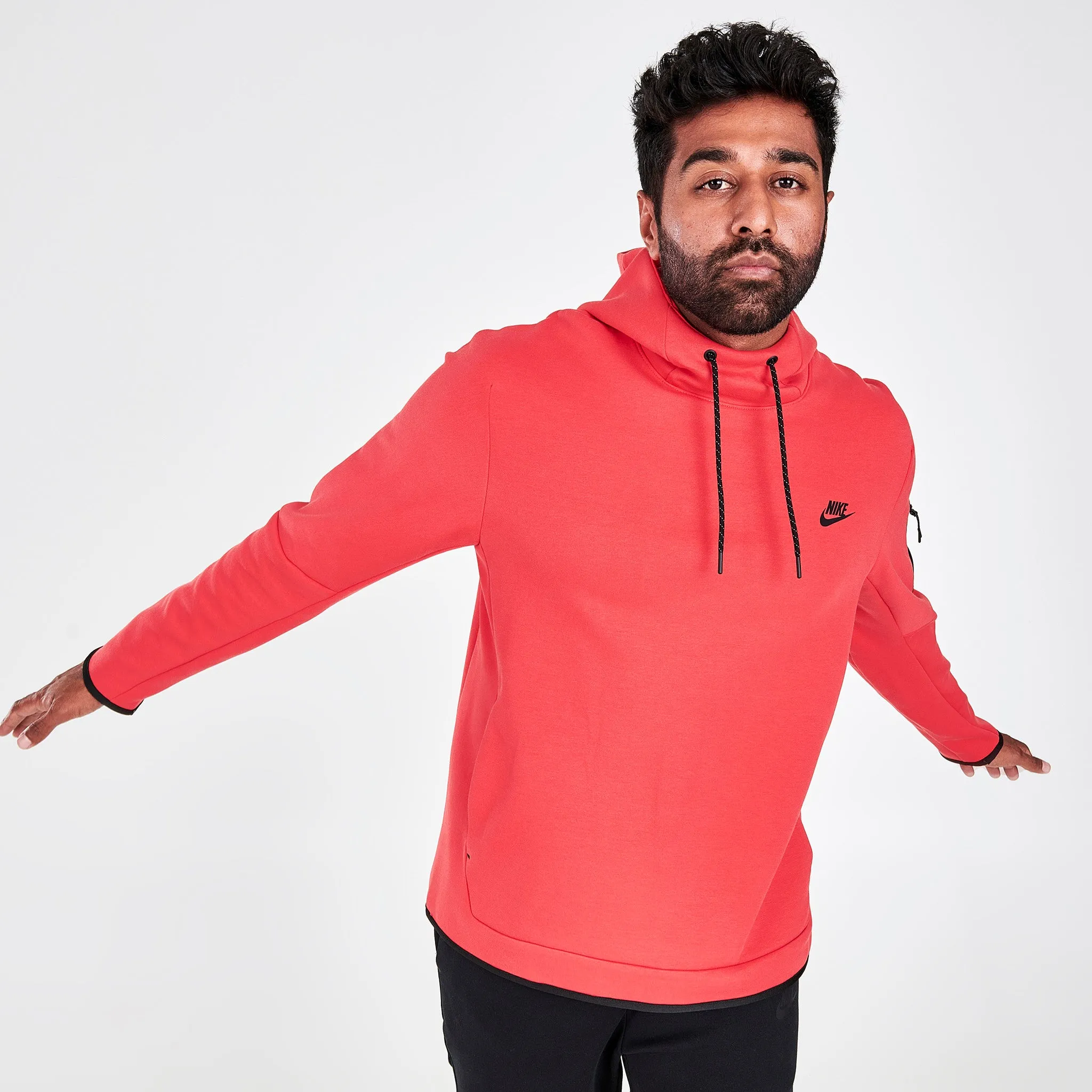 Nike Sportswear Tech Fleece Pullover Hoodie Lobster / Black sold by JD Sports
