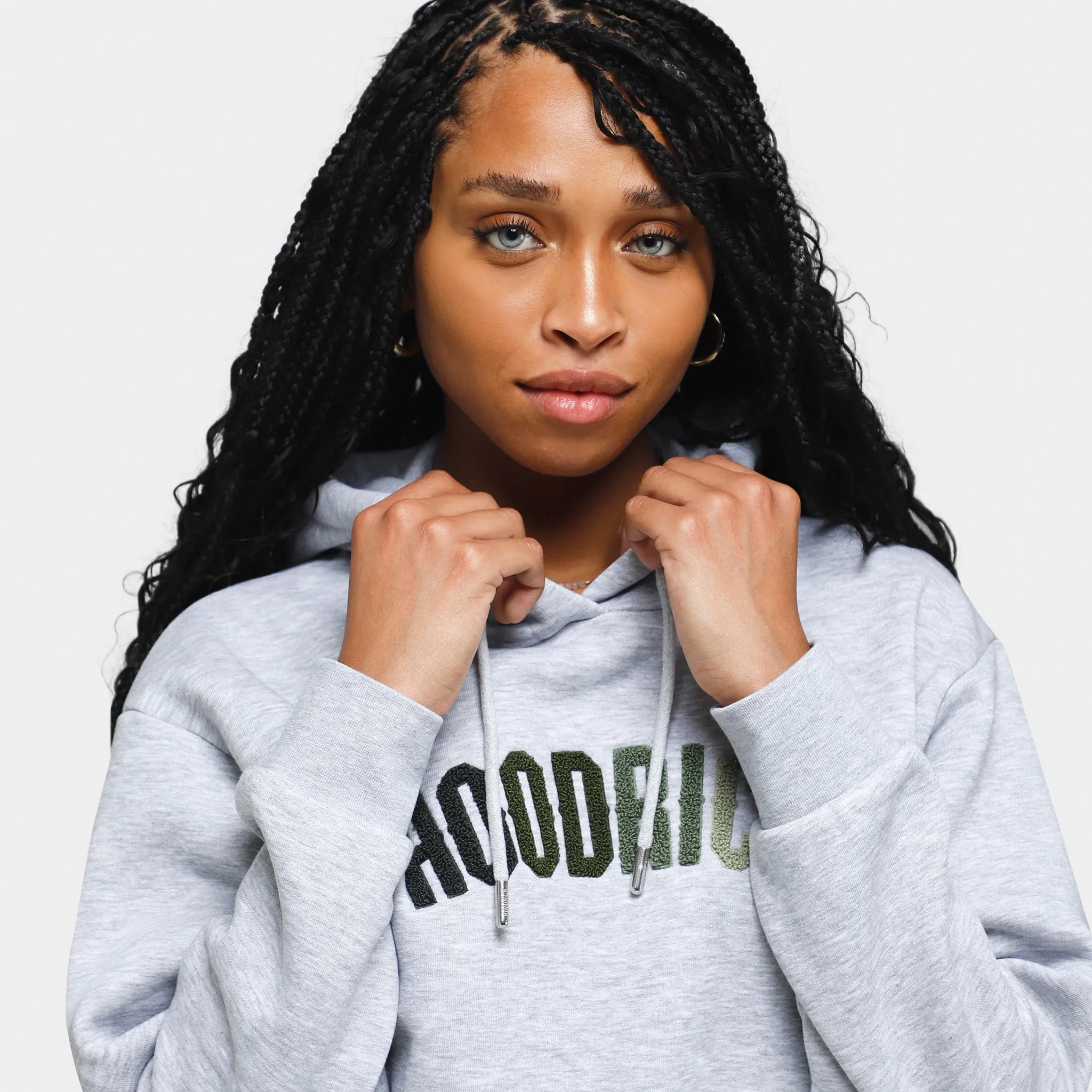 Hoodrich Women's OG Kraze Cropped Pullover Hoodie Grey / Green Ombre sold by JD Sports product image thumbnail 3