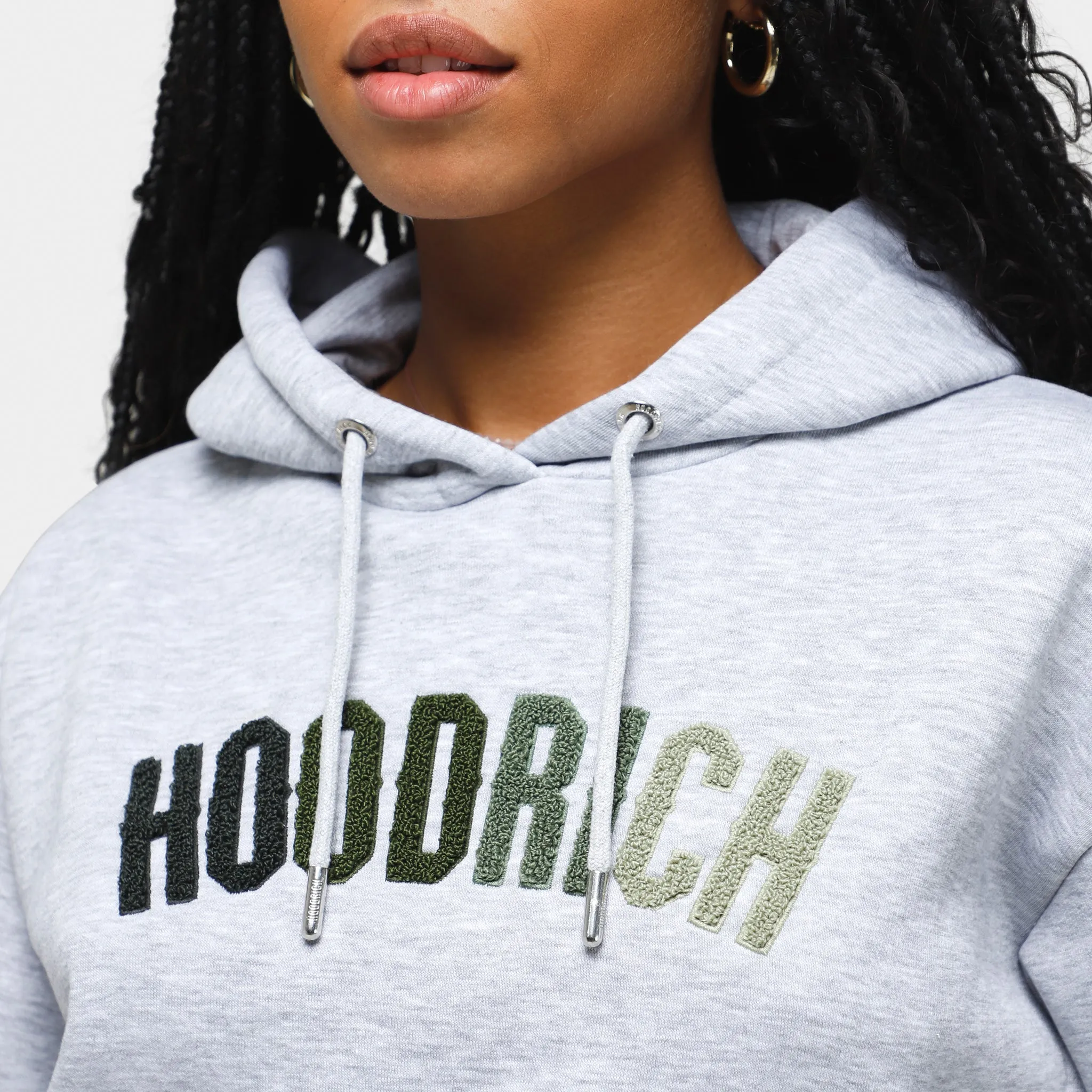 Hoodrich Women's OG Kraze Cropped Pullover Hoodie Grey / Green Ombre sold by JD Sports product image thumbnail 4