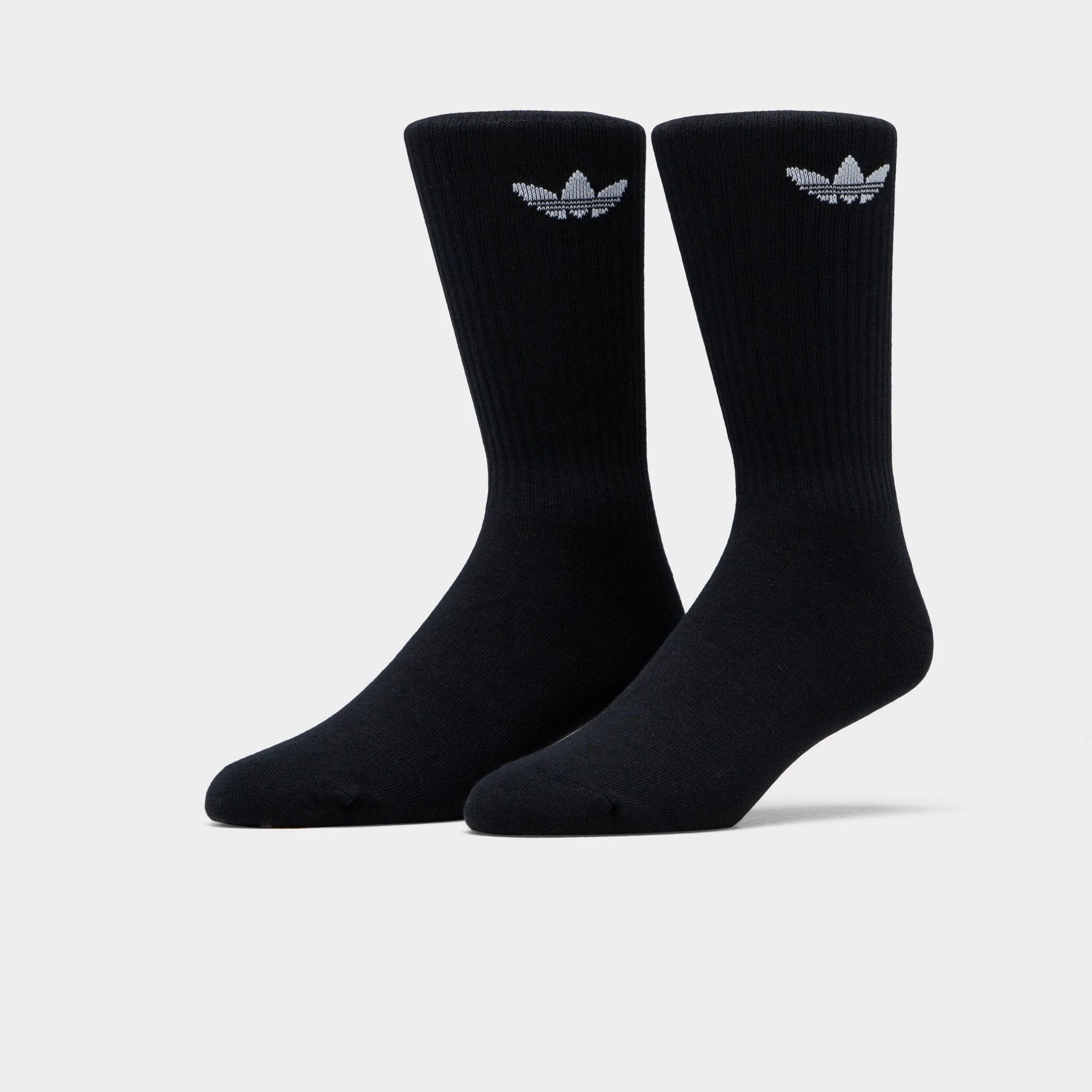 adidas Originals Solid Crew Socks (3 Pack) Black / White sold by JD Sports