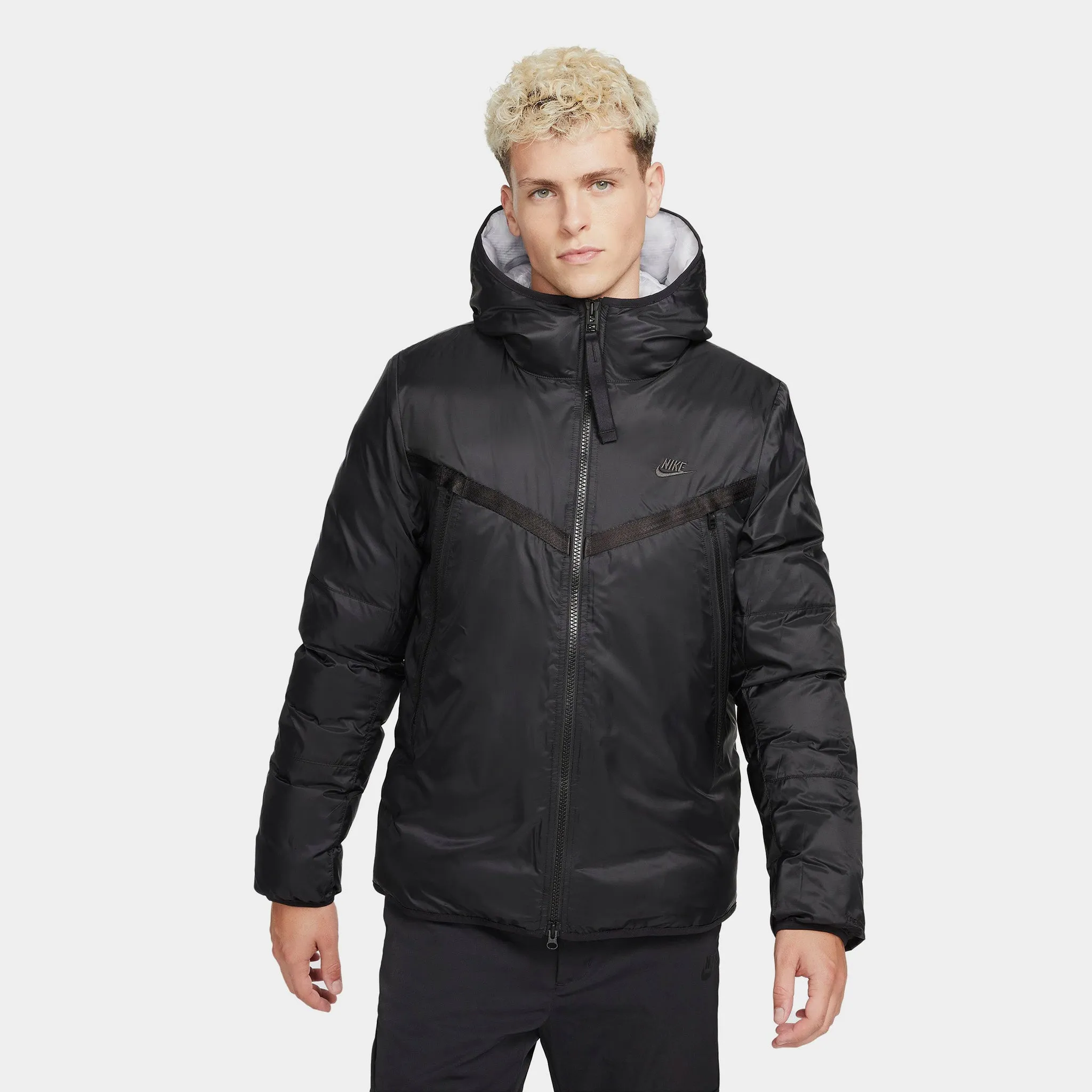 Nike Sportswear Therma-FIT Hooded Jacket Black / Dark Smoke Grey sold by JD Sports