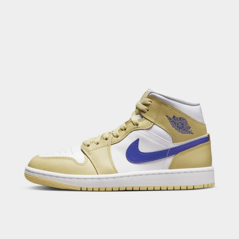 Jordan Women's 1 Mid Lemon Wash / White - Lapis sold by JD Sports