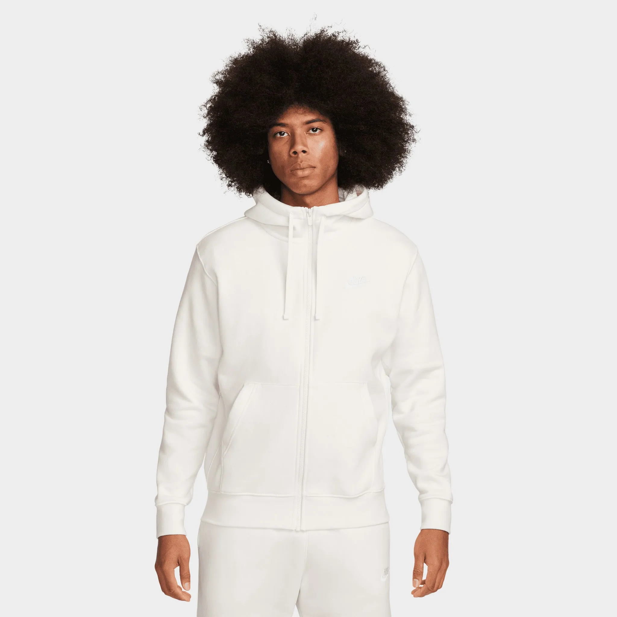 Nike Sportswear Club Full-Zip Hoodie Sail / White sold by JD Sports