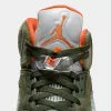 Jordan 5 Retro Army Olive / Solar Orange sold by JD Sports