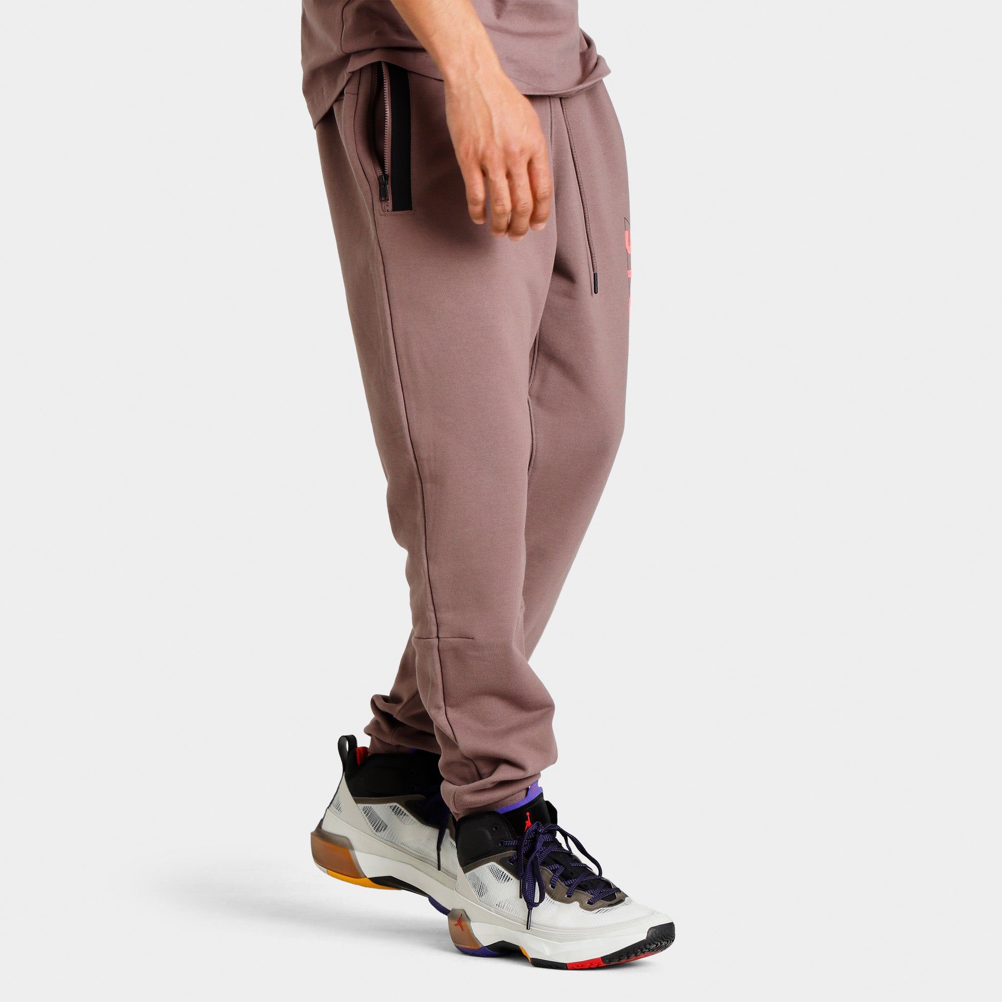 Jordan Paris Sant-Germain Fleece Pants Plum Eclipse / Bright Crimson sold by JD Sports product image thumbnail 3