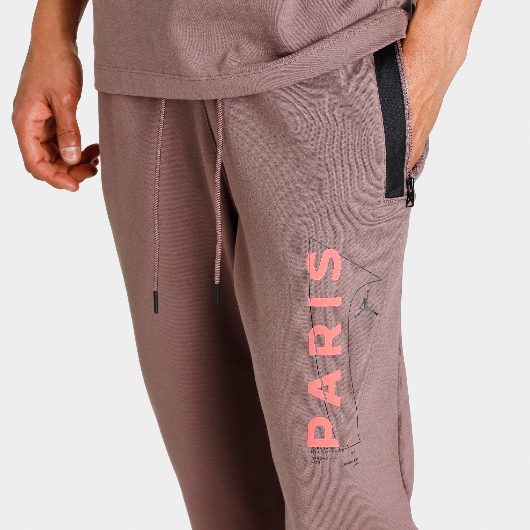 Jordan Paris Sant-Germain Fleece Pants Plum Eclipse / Bright Crimson sold by JD Sports product image thumbnail 5