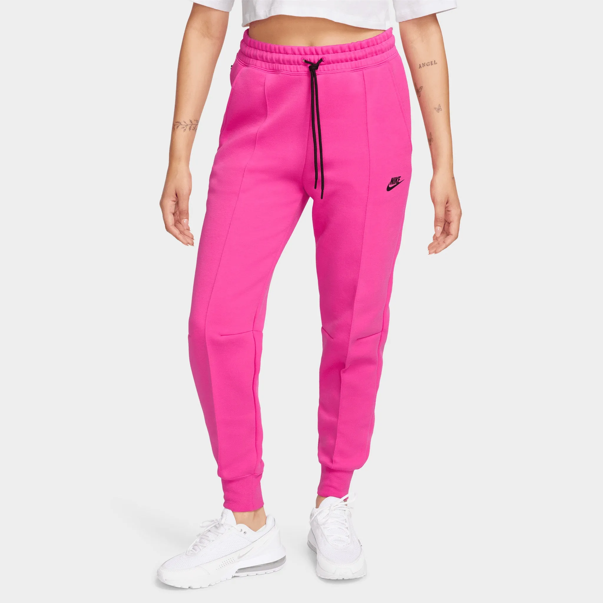 Nike Sportswear Women's Mid-Rise Tech Fleece Joggers Alchemy Pink / Black sold by JD Sports