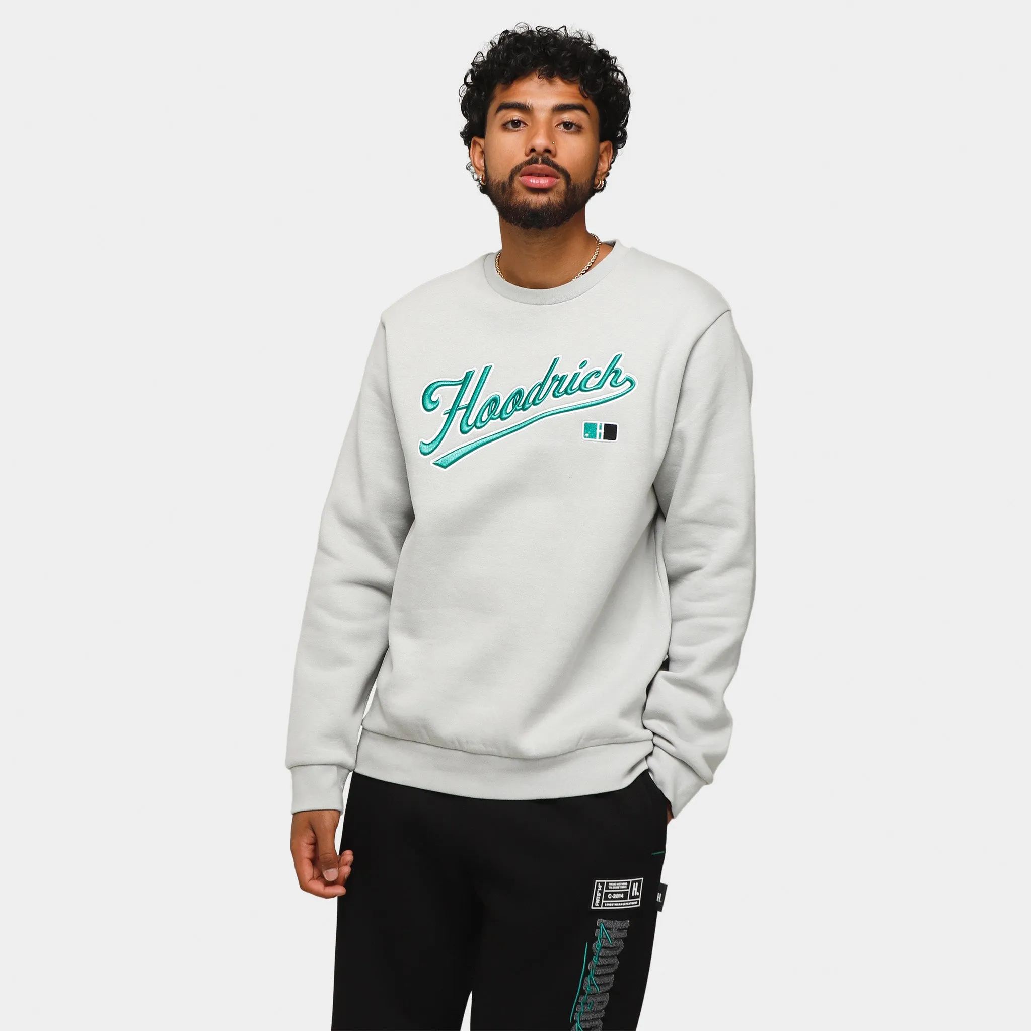 Hoodrich OG Fort Crewneck Harbour Mist / White - Jolly Green sold by JD Sports