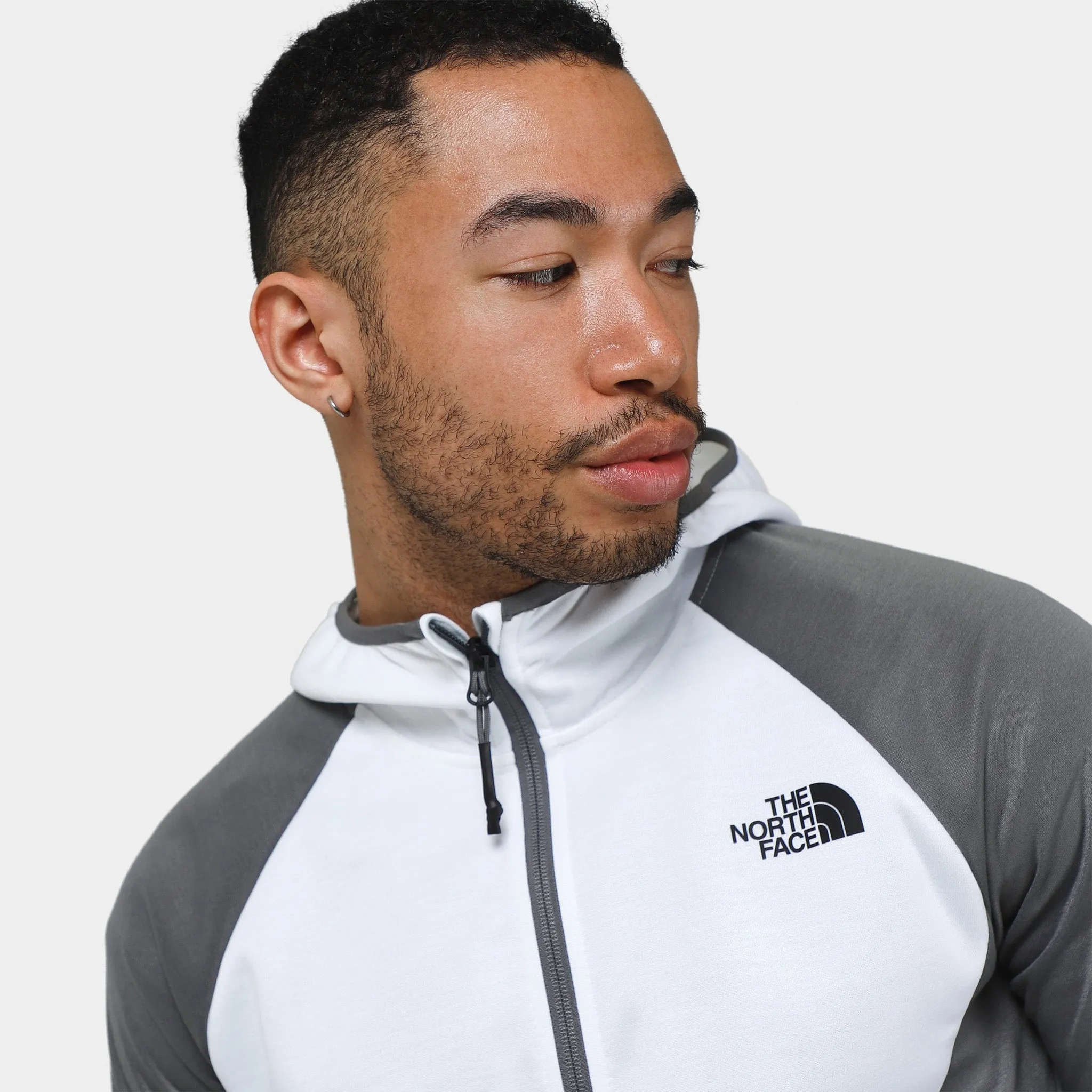 The North Face Kaveh Full-Zip Hoodie Light Grey Heather / TNF White sold by JD Sports product image thumbnail 3