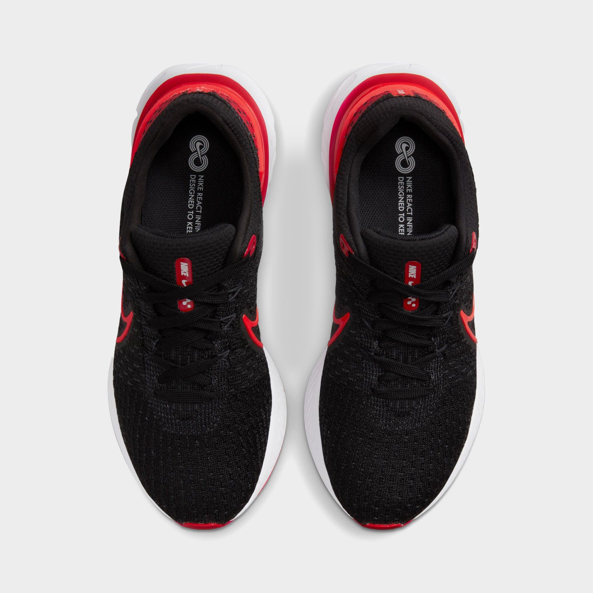 Nike Women's React Infinity Run Flyknit 3 Black / Bright Crimson - University Red sold by JD Sports product image thumbnail 5