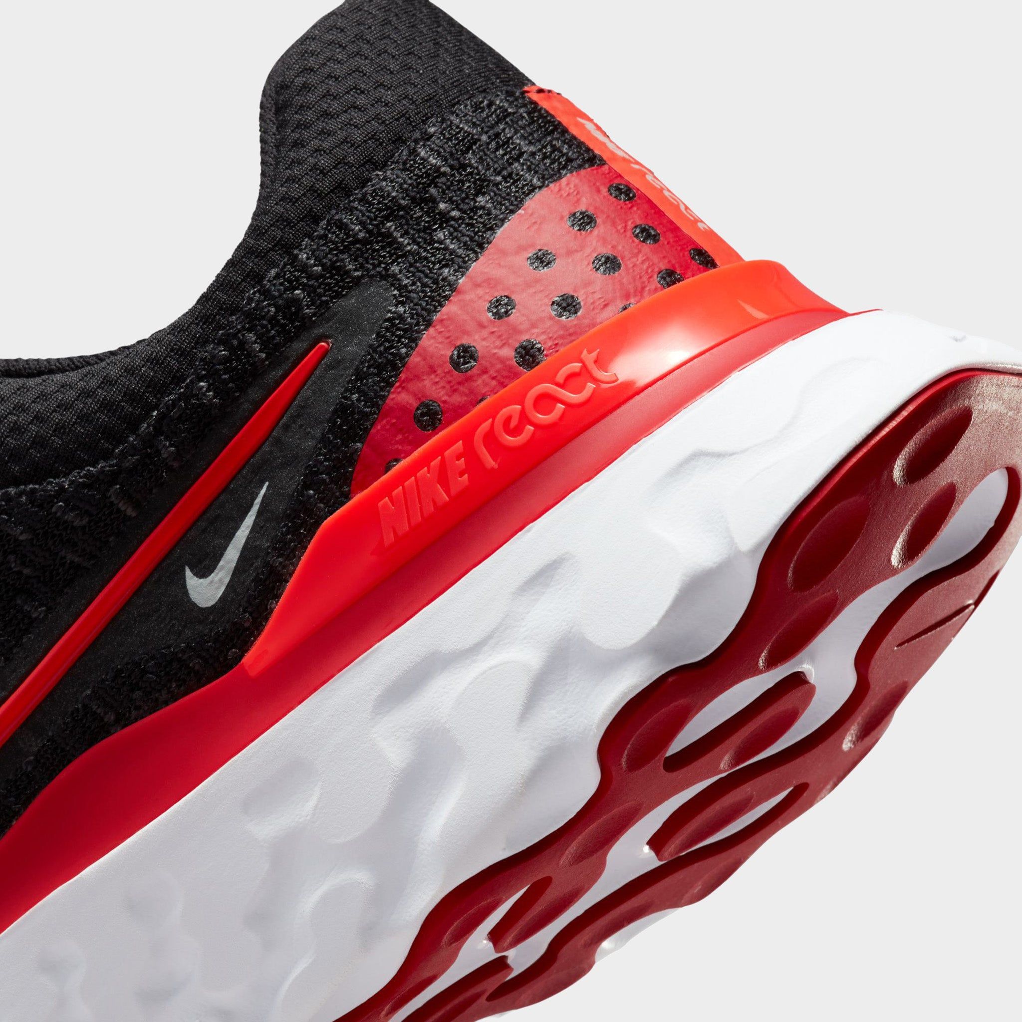 Nike Women's React Infinity Run Flyknit 3 Black / Bright Crimson - University Red sold by JD Sports product image thumbnail 3