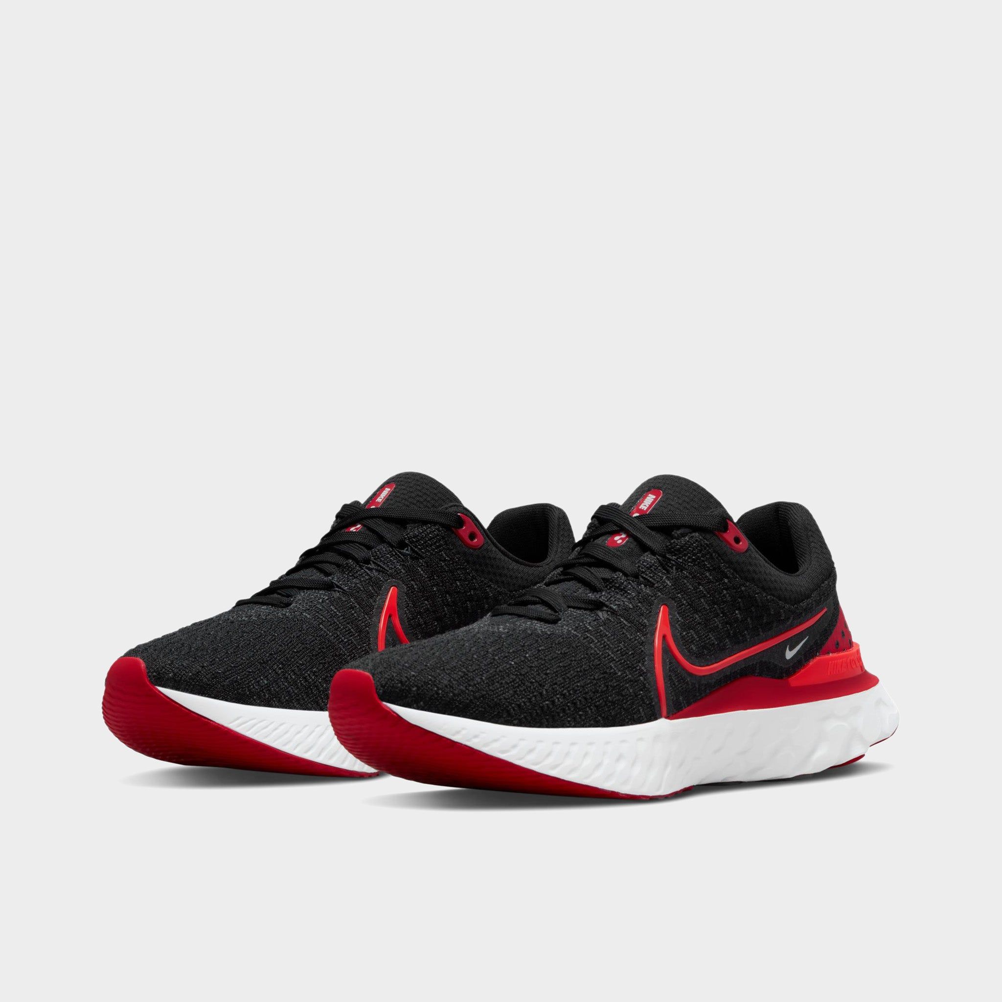 Nike Women's React Infinity Run Flyknit 3 Black / Bright Crimson - University Red sold by JD Sports product image thumbnail 2