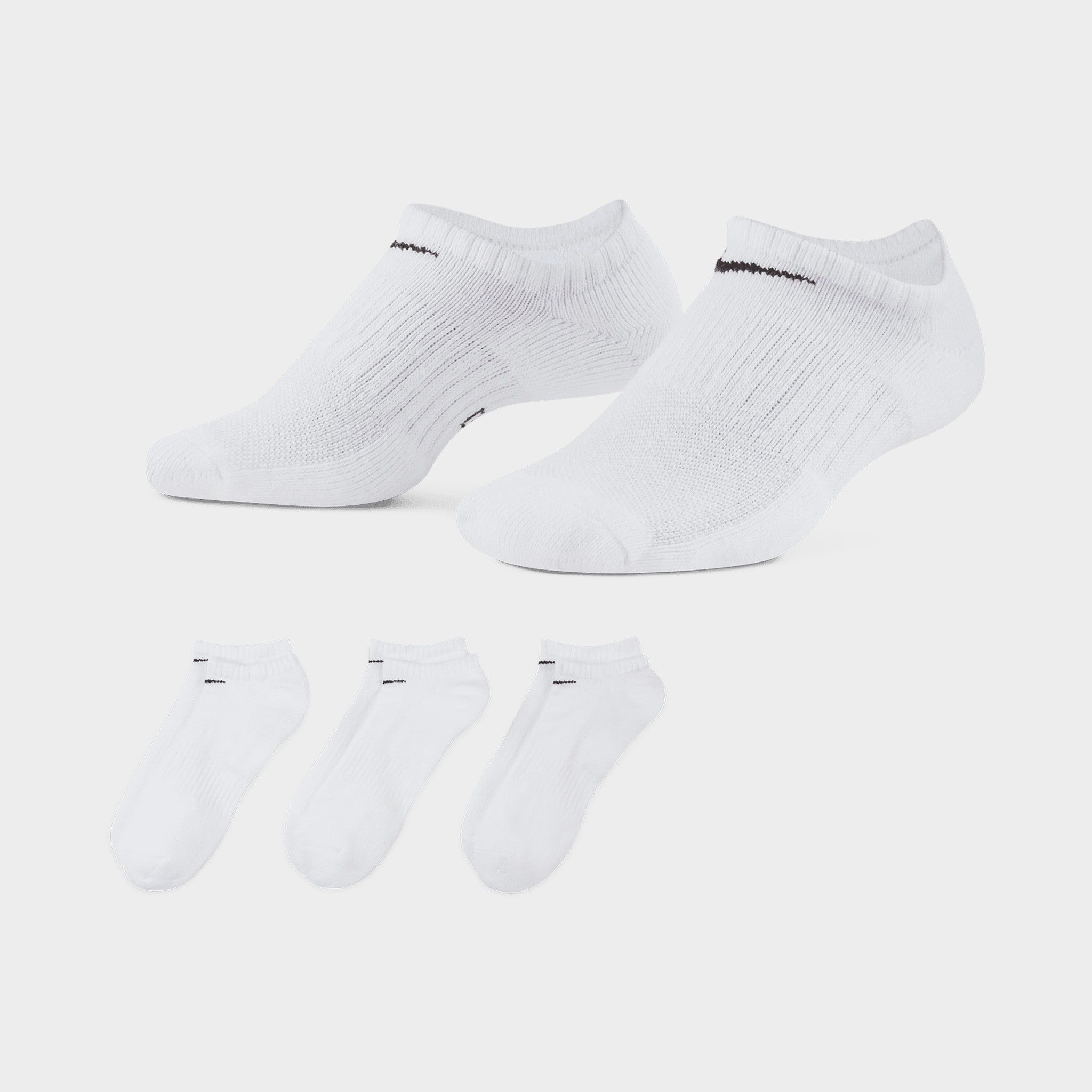 Nike Everyday Cushioned Training No-Show Socks (3 Pack) White / Black sold by JD Sports