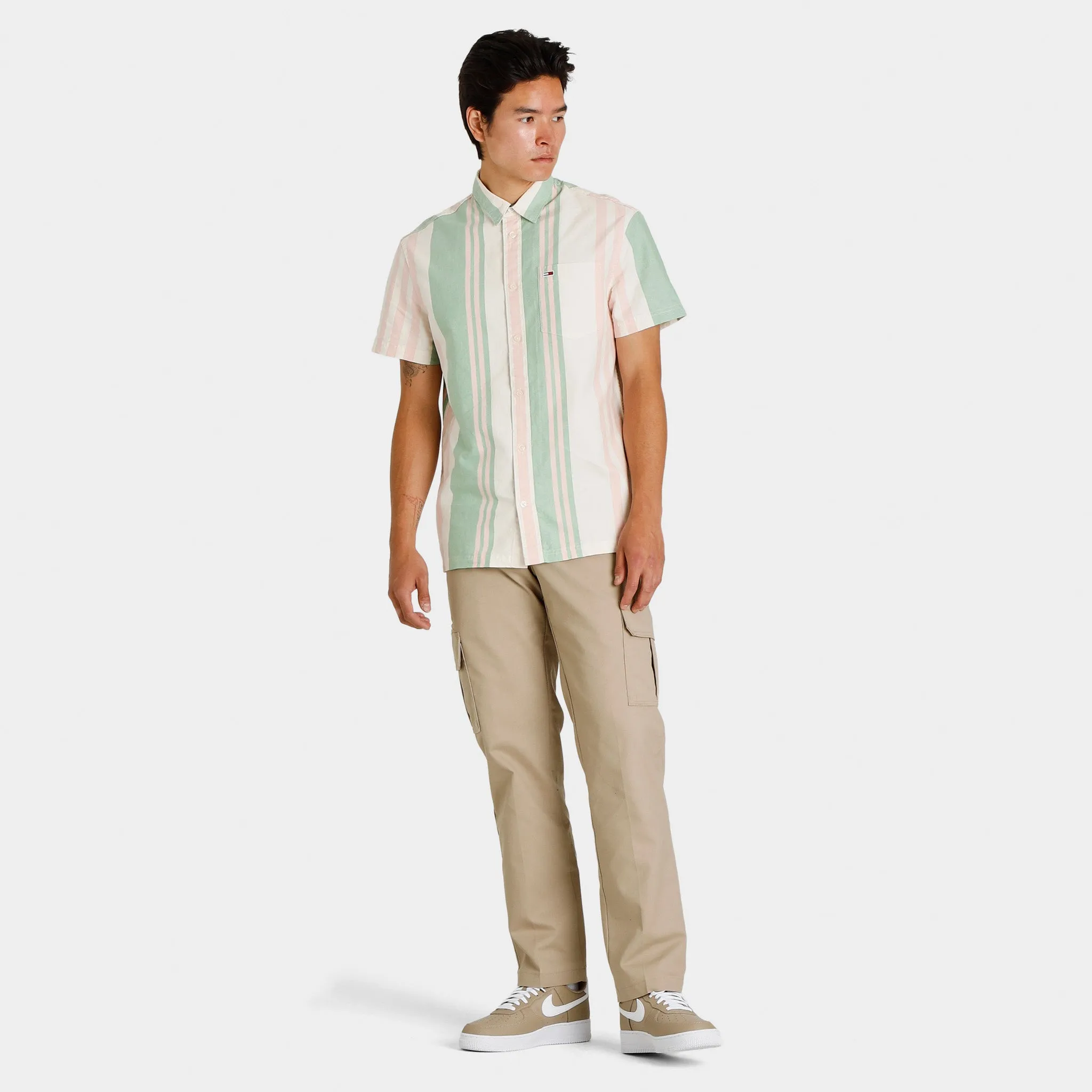 Tommy Jeans Mixed Stripe Classic Shirt / Coastal Green Multi Stripe sold by JD Sports product image thumbnail 5