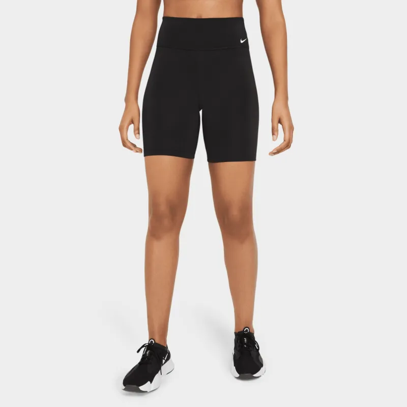Nike One Women's Mid-Rise Bike Shorts Black / White sold by JD Sports