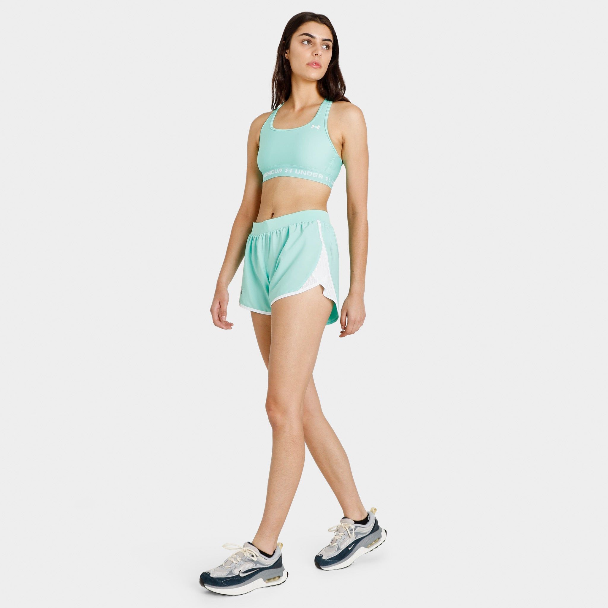 Under Armour Women's HeatGear� Logo Band Sports Bra Green Breeze / White sold by JD Sports product image thumbnail 5