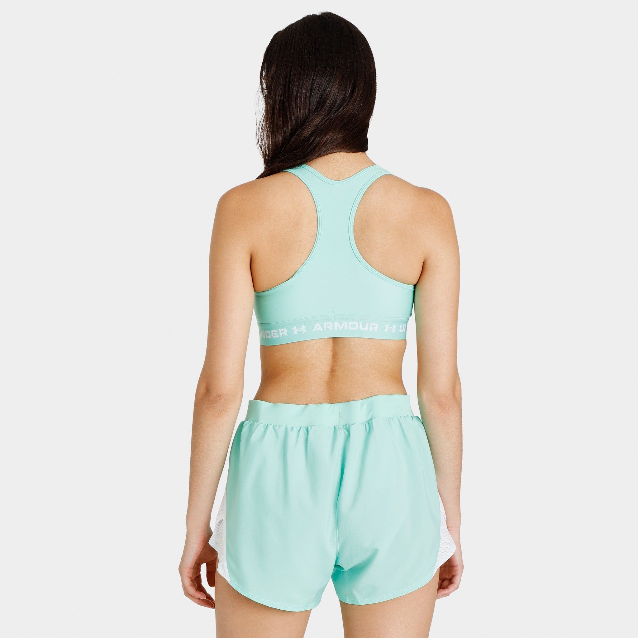 Under Armour Women's HeatGear� Logo Band Sports Bra Green Breeze / White sold by JD Sports product image thumbnail 2