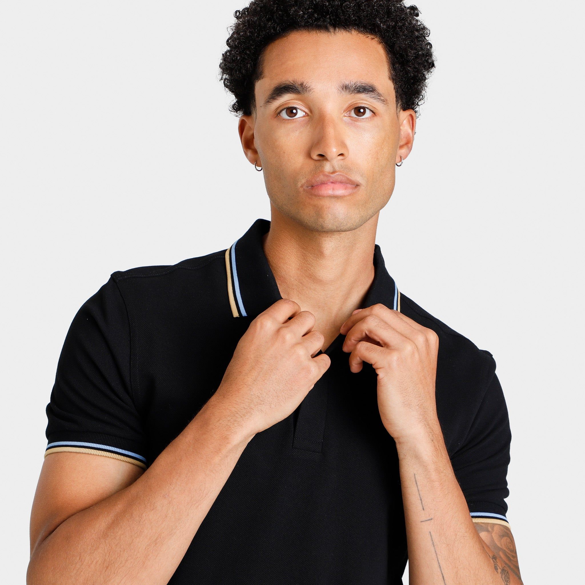 Fred Perry Twin Tipped Polo T-shirt Sky / Black - Black sold by JD Sports product image thumbnail 3