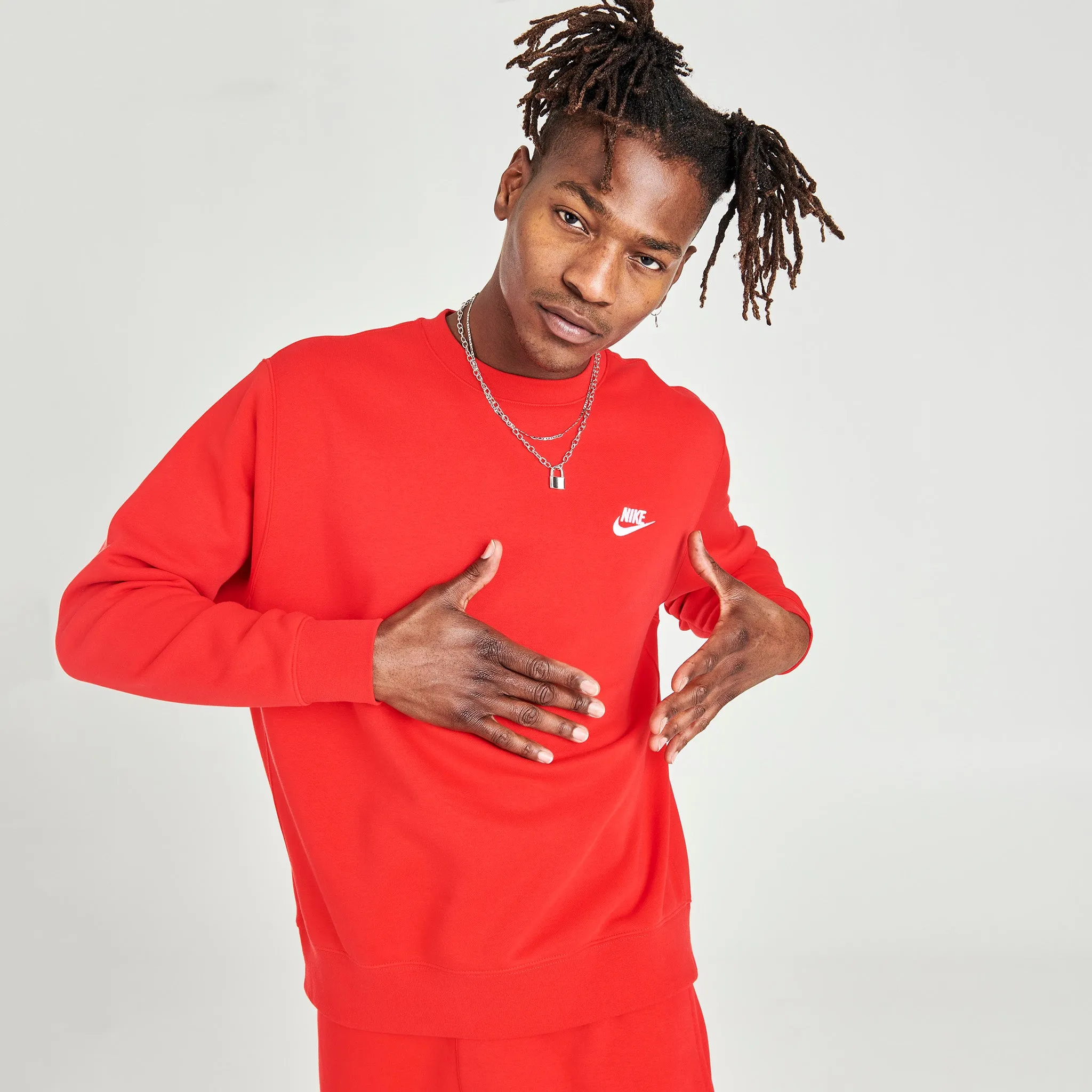 Nike Sportswear Club Fleece Crewneck University Red / White sold by JD Sports product image thumbnail 3