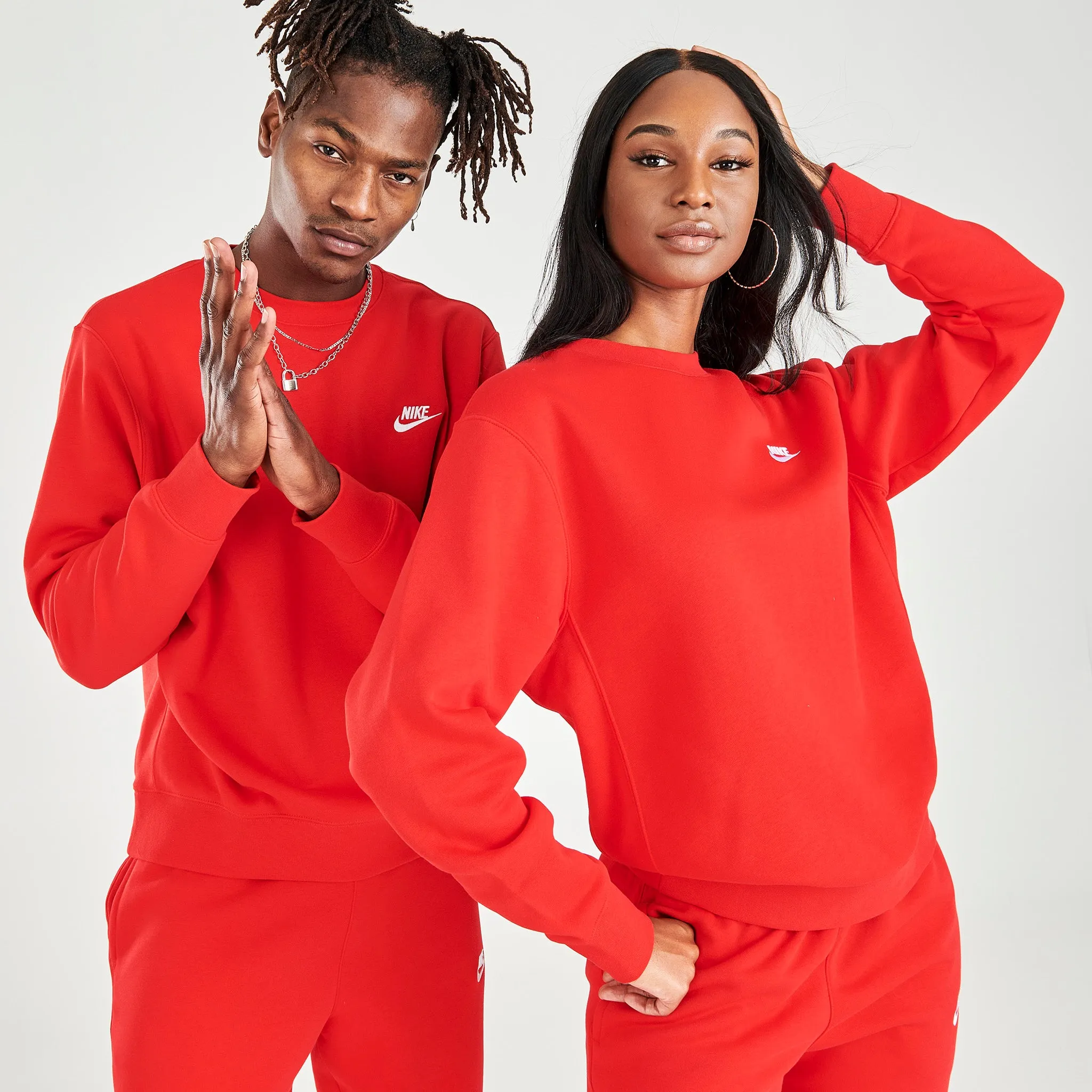 Nike Sportswear Club Fleece Crewneck University Red / White sold by JD Sports