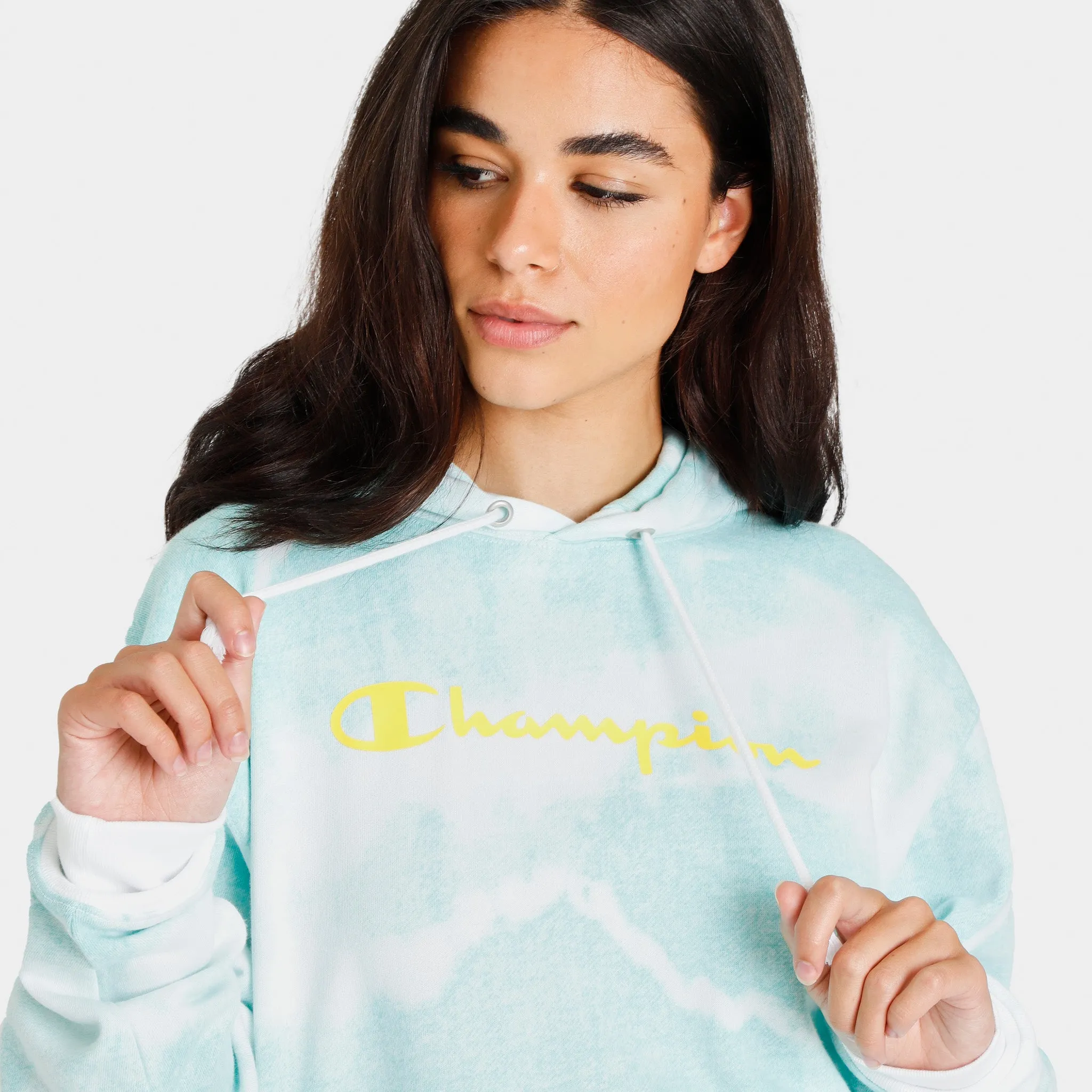Champion Women’s Reverse Tie-Dye Fleece Pullover Hoodie Tie Dye Overflow White / Aquarrell sold by JD Sports product image thumbnail 4