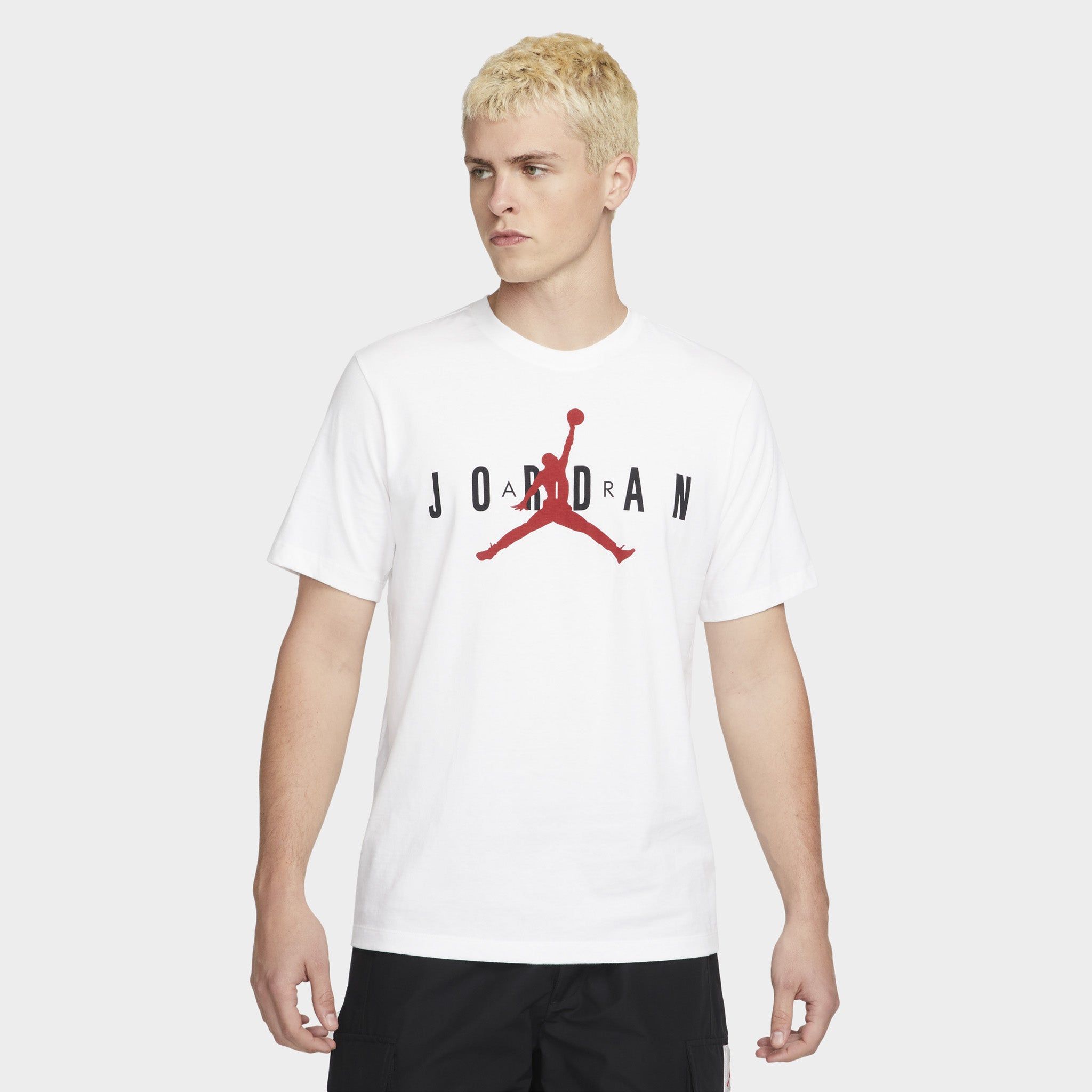 Jordan Air Wordmark T-shirt White / Black - Gym Red sold by JD Sports
