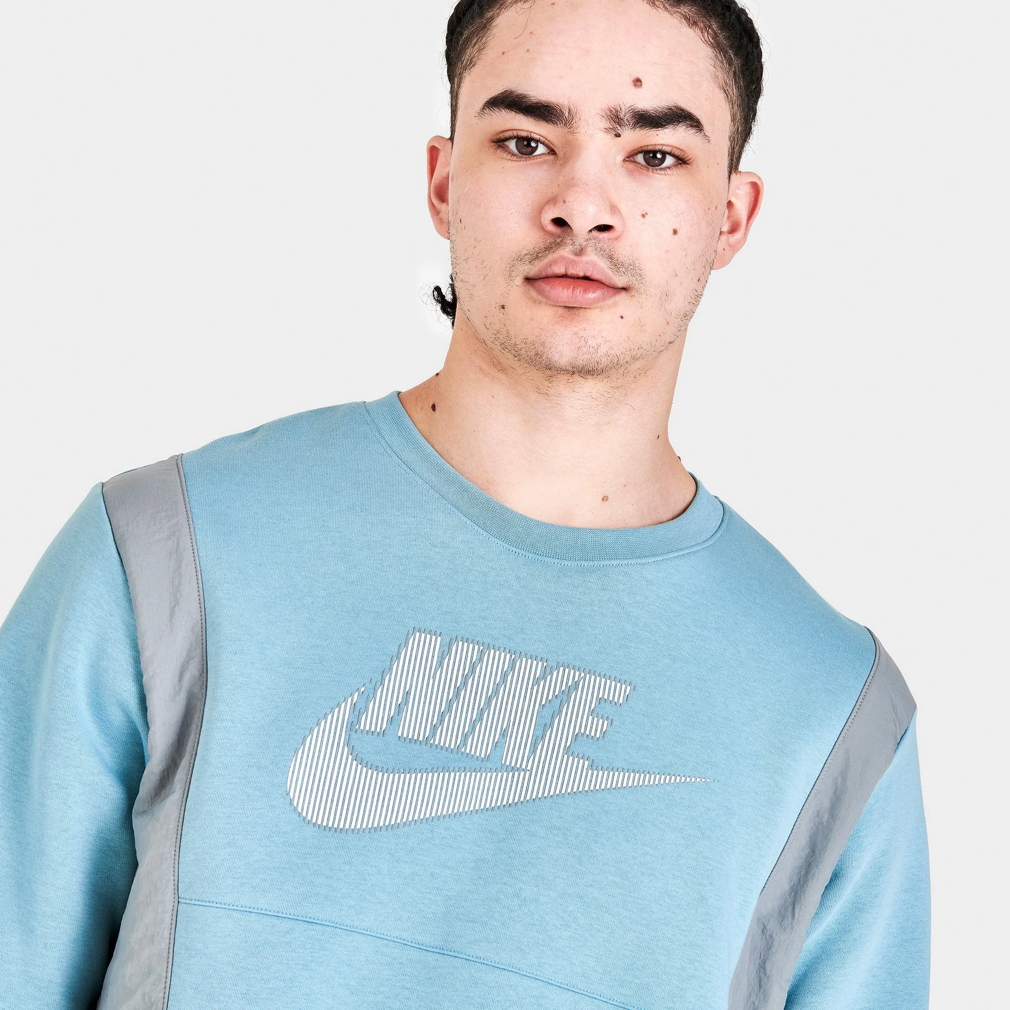 Nike Sportswear Hybrid Fleece Crewneck Sweater / Worn Blue sold by JD Sports product image thumbnail 4
