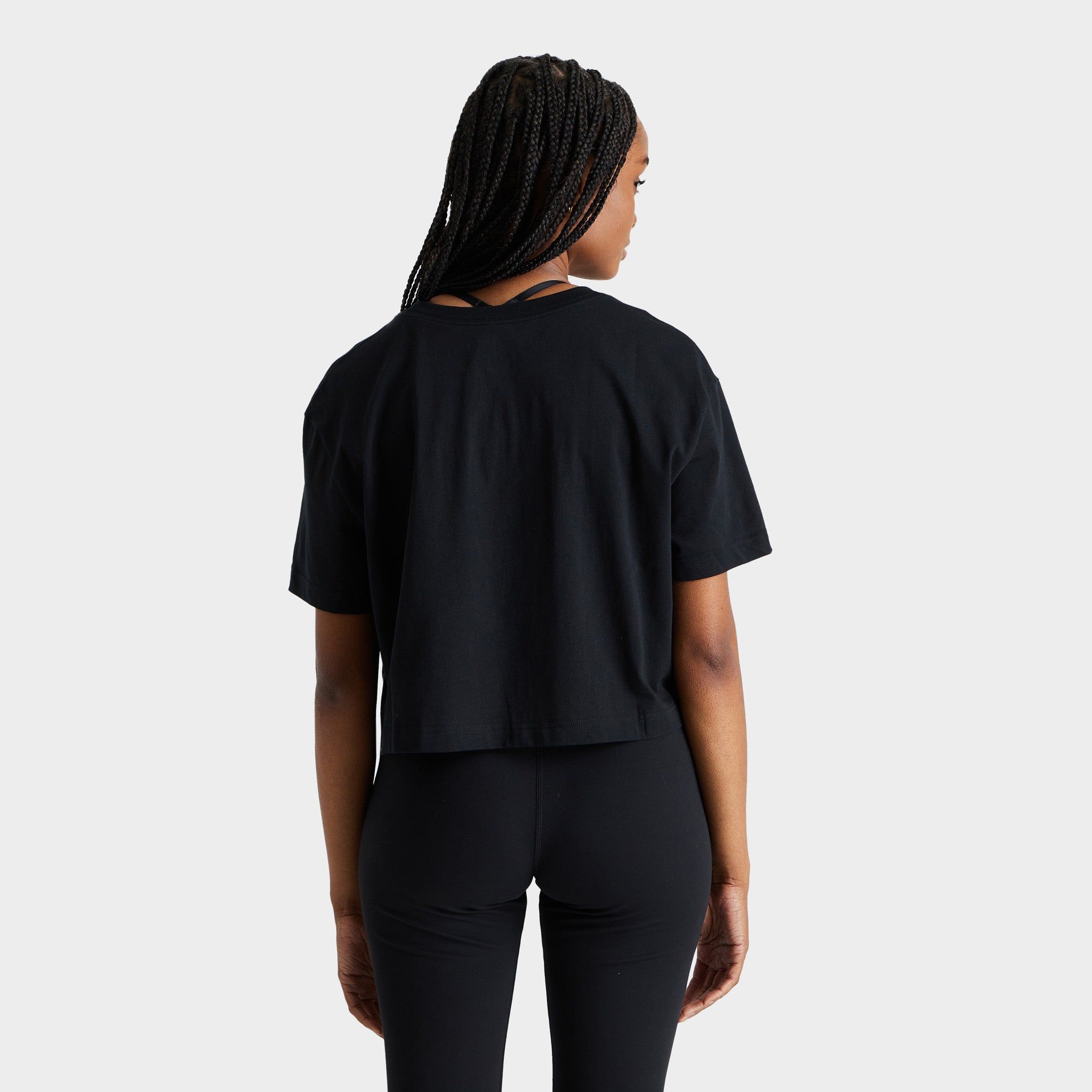 Nike Sportswear Women's Essential Cropped T-shirt Black / White sold by JD Sports product image thumbnail 2
