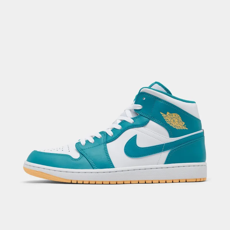 Jordan 1 Mid Aquatone / Celestial Gold - White sold by JD Sports