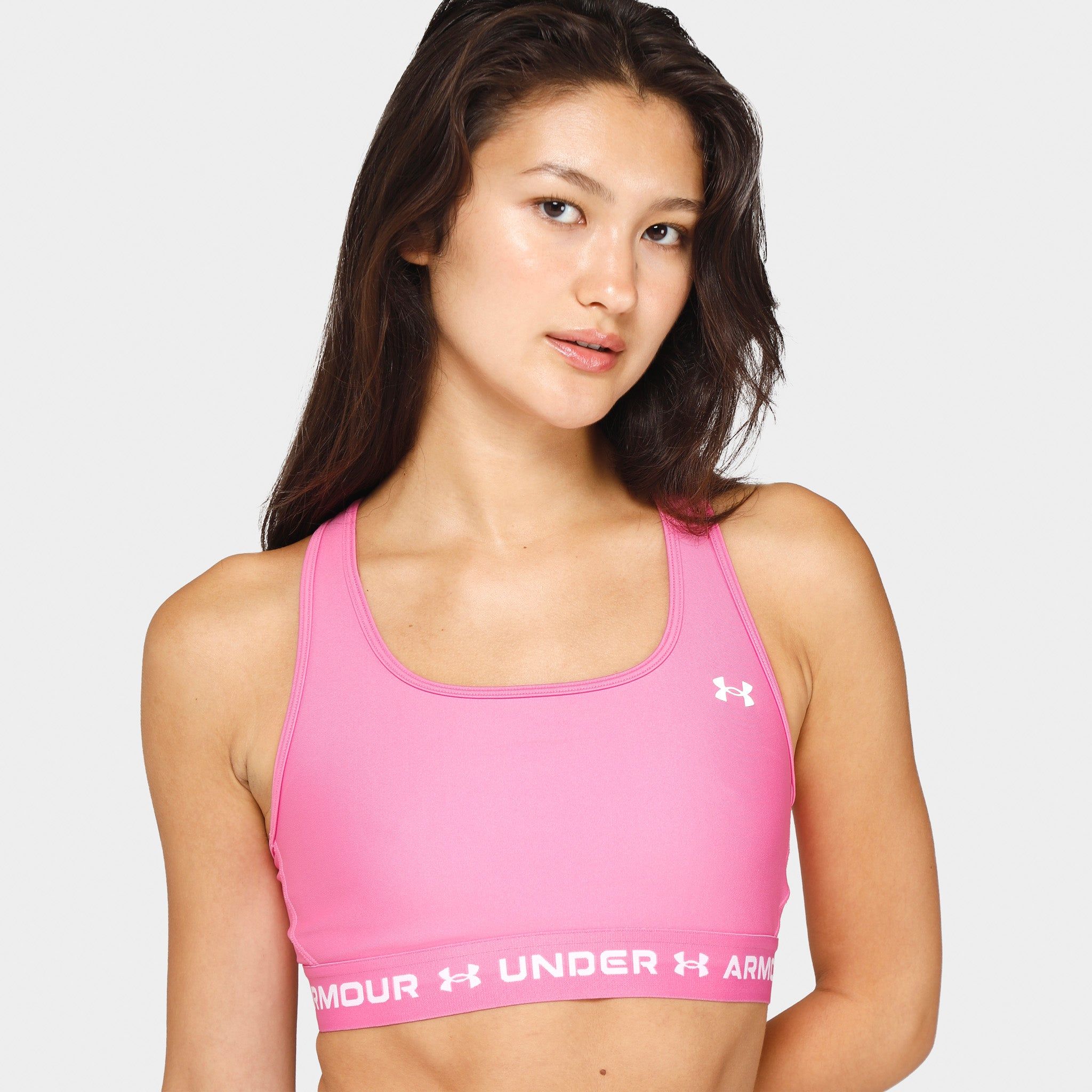 Under Armour Women's HeatGear� Logo Band Sports Bra Pink Edge / White sold by JD Sports product image thumbnail 4