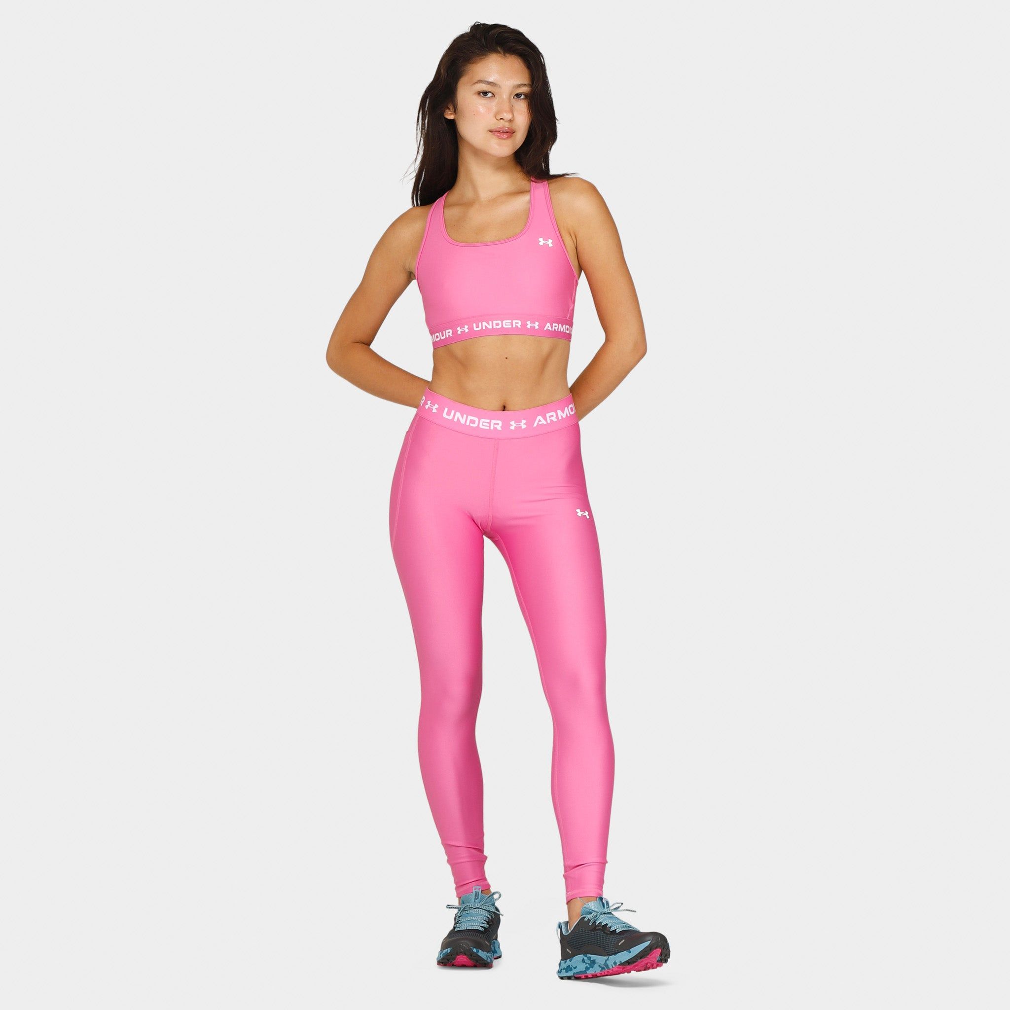 Under Armour Women's HeatGear� Logo Band Sports Bra Pink Edge / White sold by JD Sports product image thumbnail 5