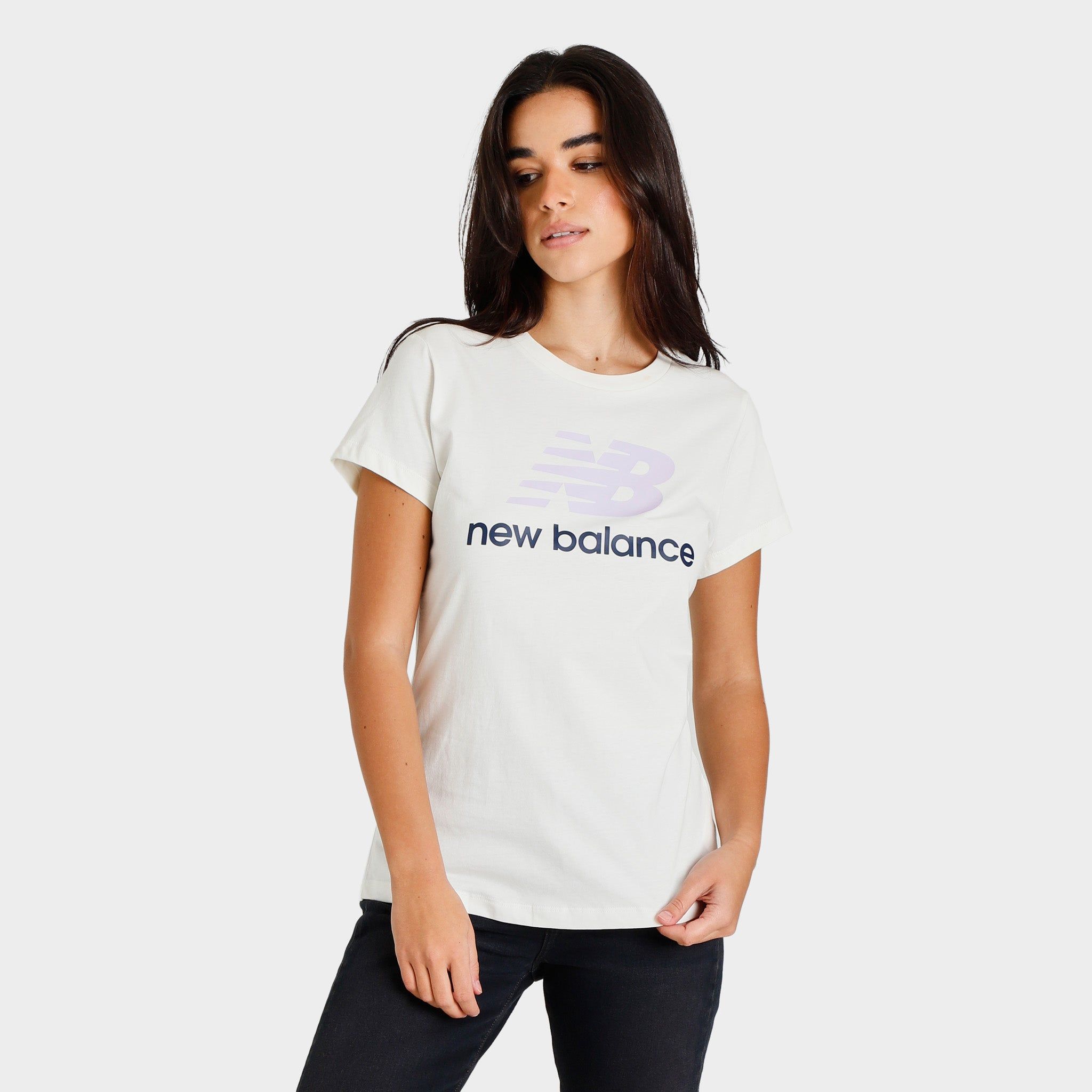 New Balance Women’s Essential Stacked Logo T-shirt / Multicolour sold by JD Sports