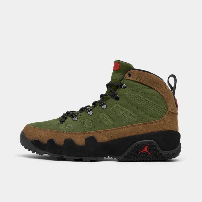 Jordan 9 Retro Boot Military Brown / Legion Green sold by JD Sports