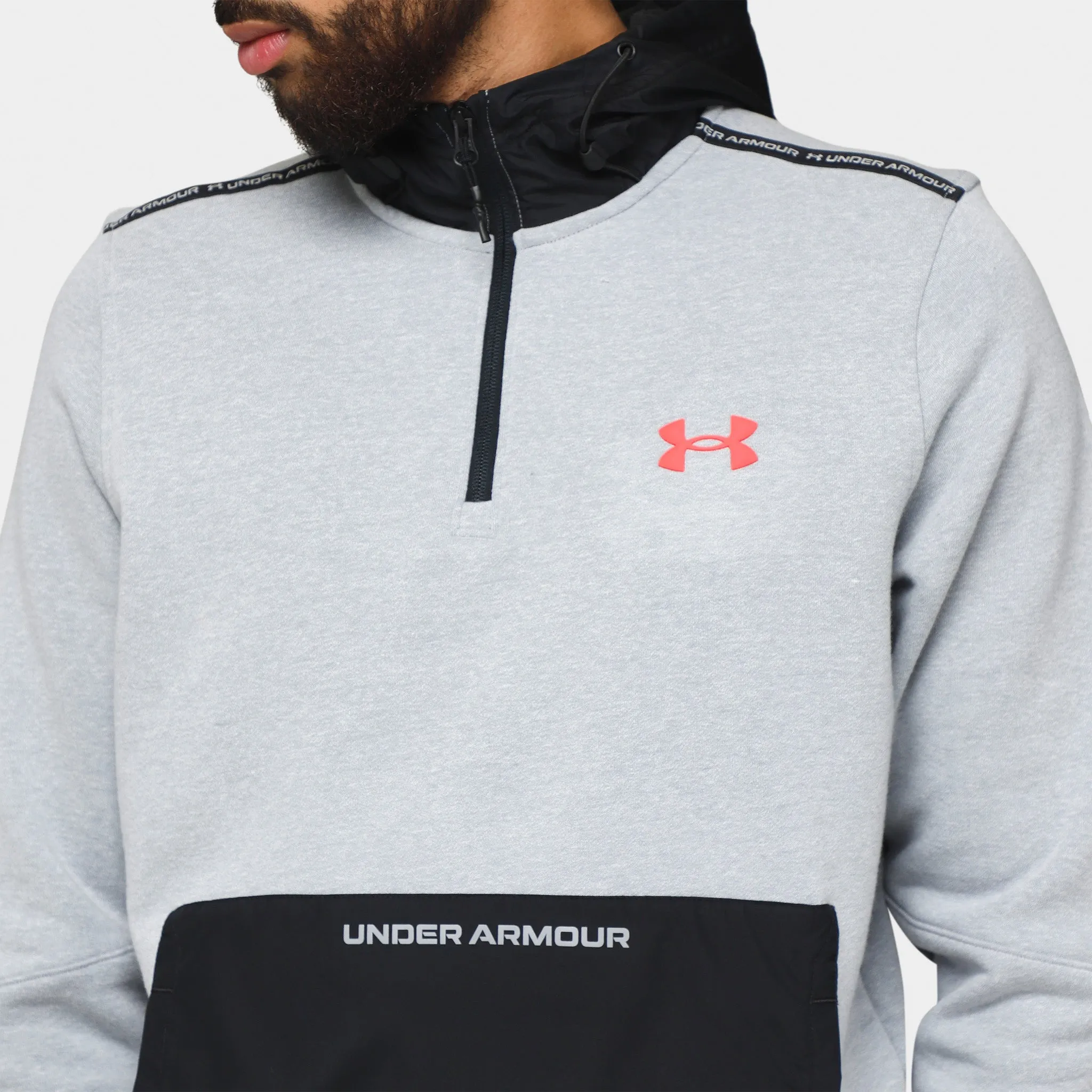 Under Armour JD TB Fleece Quarter Zip Hoodie Hoodie Halo Grey / Black - Beta sold by JD Sports product image thumbnail 4