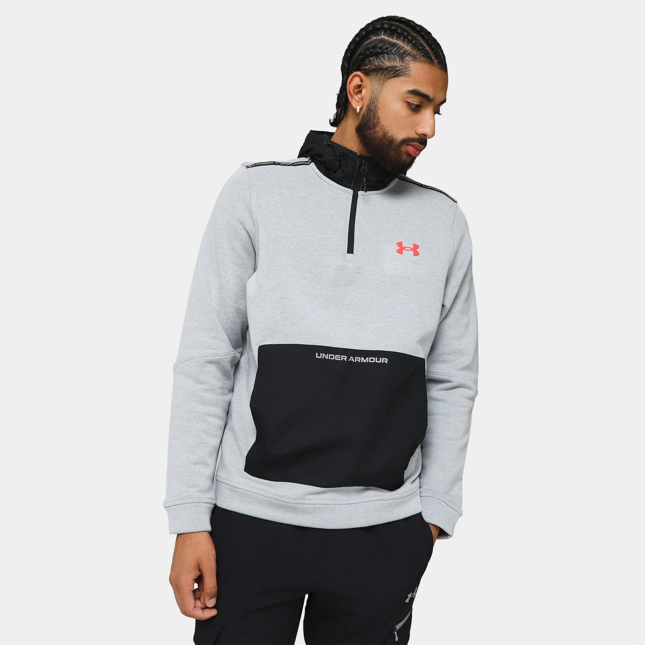 Under Armour JD TB Fleece Quarter Zip Hoodie Hoodie Halo Grey / Black - Beta sold by JD Sports