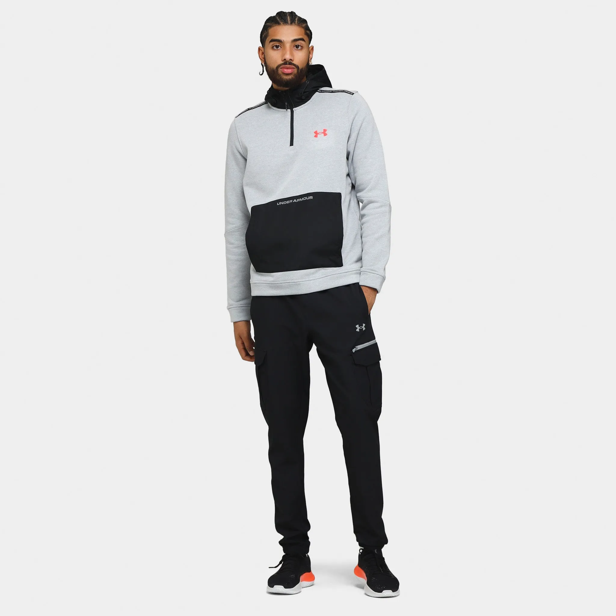 Under Armour JD TB Fleece Quarter Zip Hoodie Hoodie Halo Grey / Black - Beta sold by JD Sports product image thumbnail 5