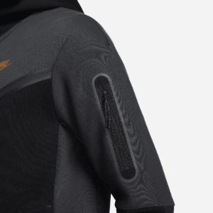 Nike Sportswear Tech Fleece Full Zip Hoodie Dark Smoke Grey / Black - Metallic Gold sold by JD Sports