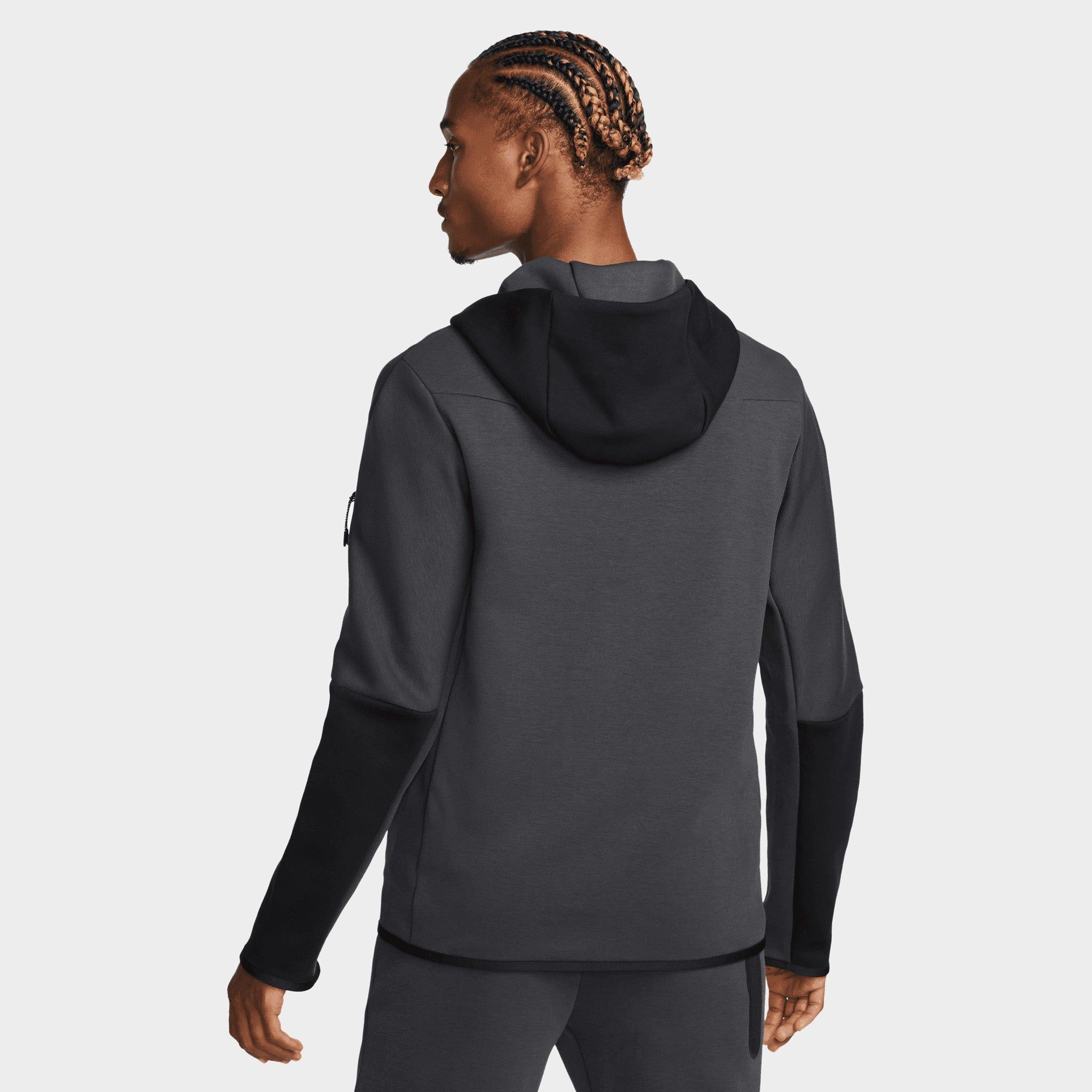 Nike Sportswear Tech Fleece Taped Full Zip Hoodie Dark Smoke Grey / Black - Metallic Gold sold by JD Sports product image thumbnail 5