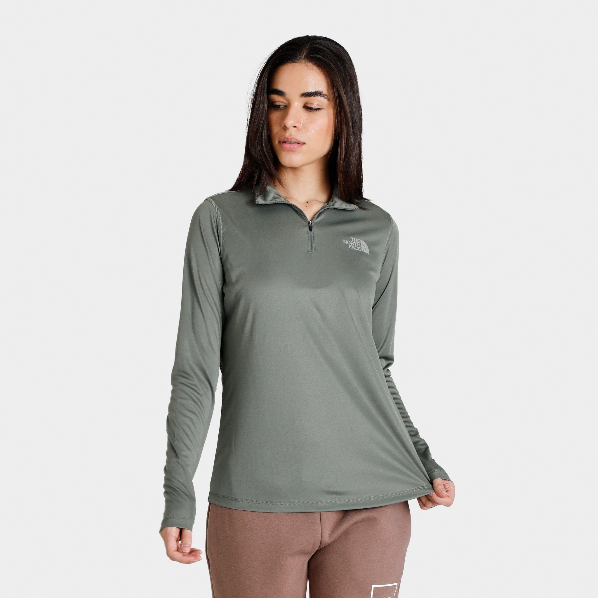 The North Face Women's Graphic Performance Quarter Zip / Agave Green sold by JD Sports
