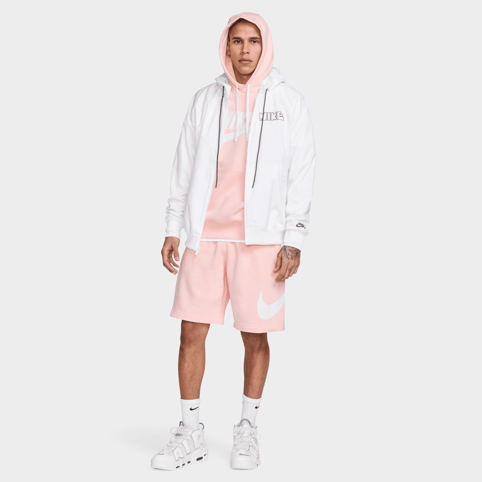 Nike Sportswear Club Fleece Pullover Hoodie Pink Bloom / White - White sold by JD Sports product image thumbnail 6