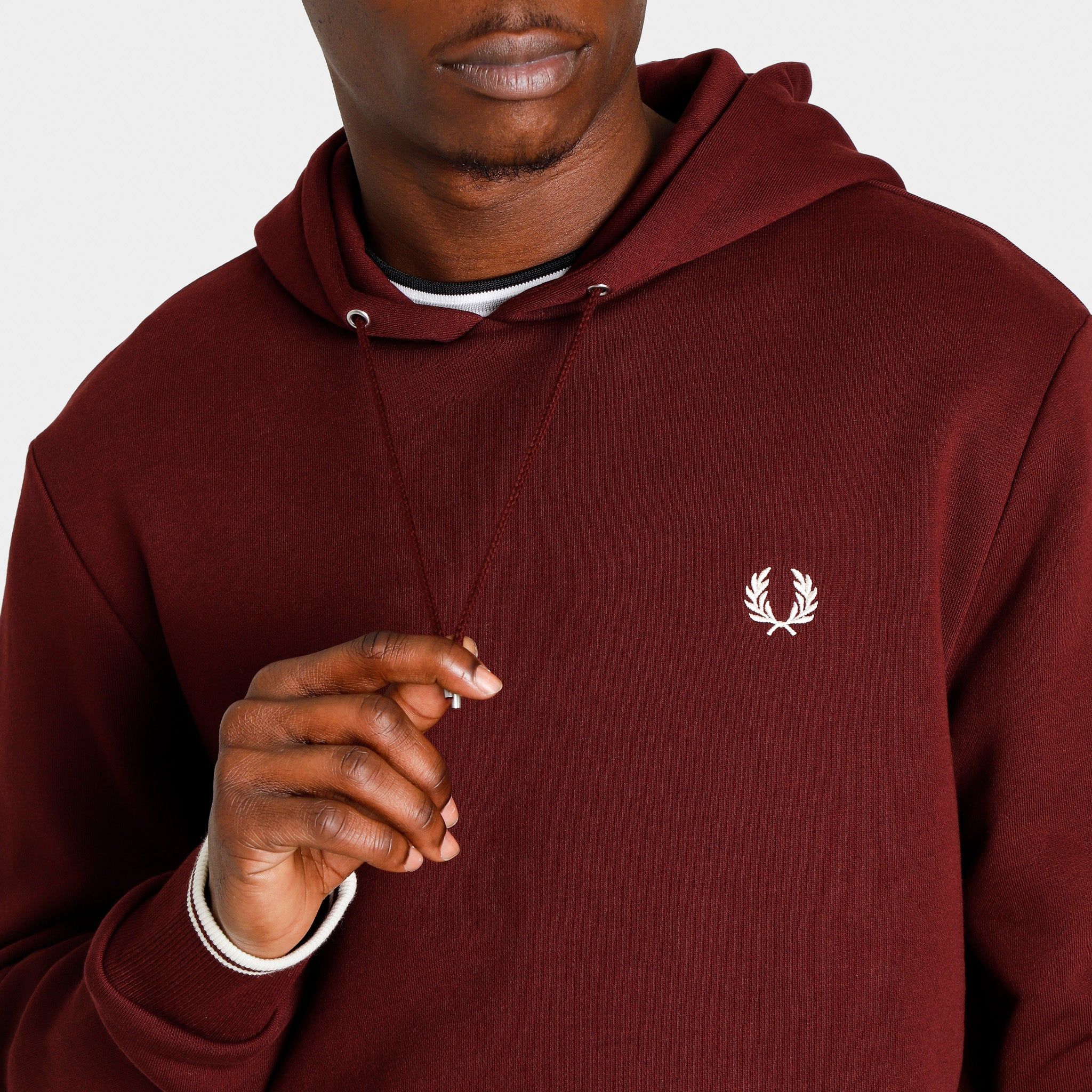 Fred Perry Tipped Pullover Hoodie / Oxblood sold by JD Sports product image thumbnail 4